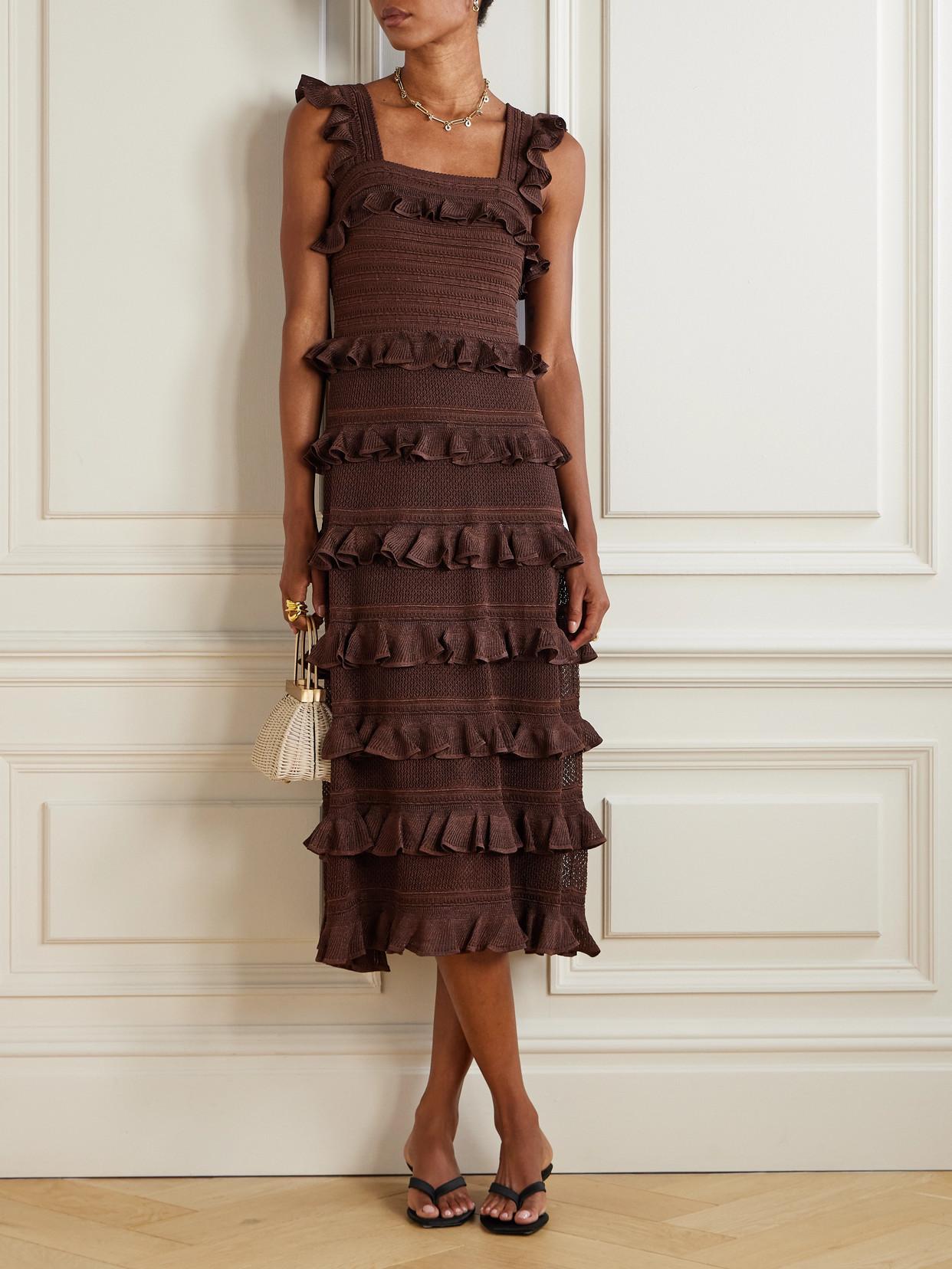 Designer Zimmermann Tiered Midi Dresses for Women - Up to 69