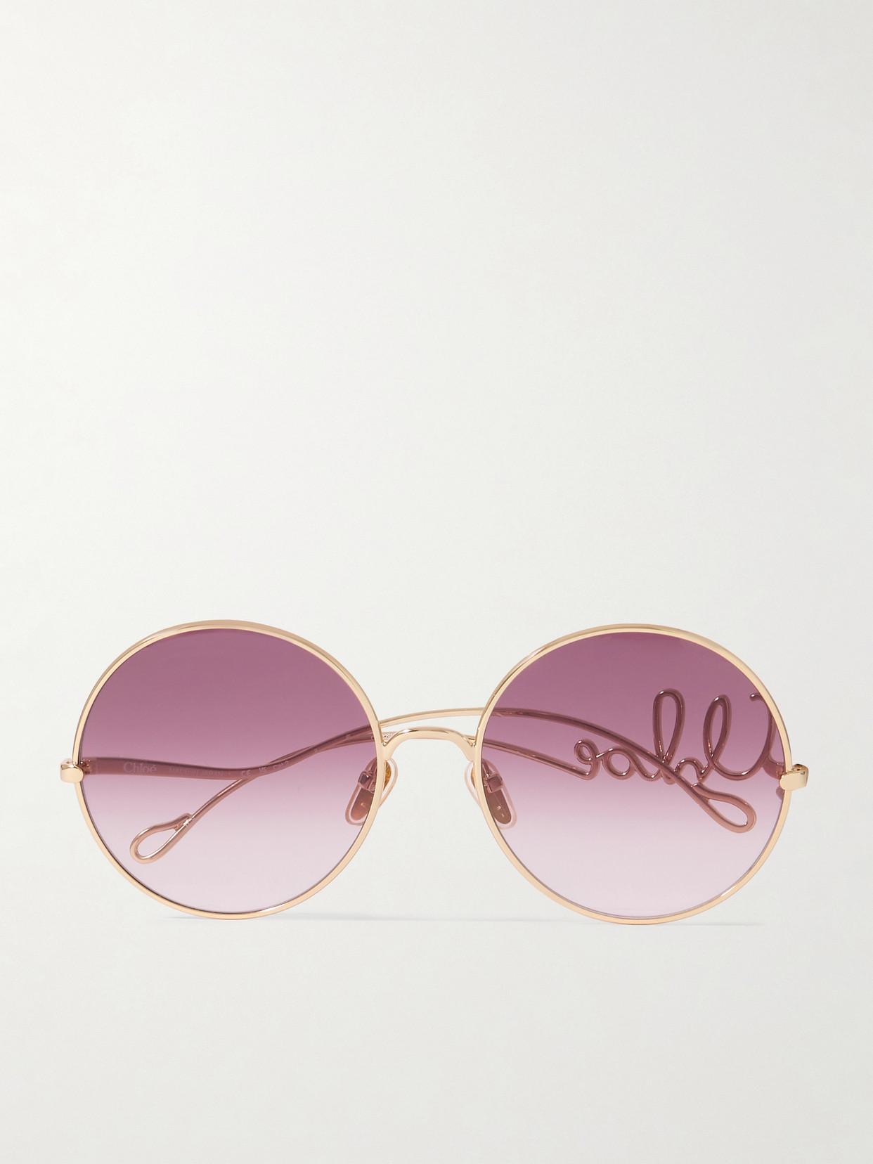 Chloé Iconic Round-Frame-Tone Sunglasses in Pink | Lyst