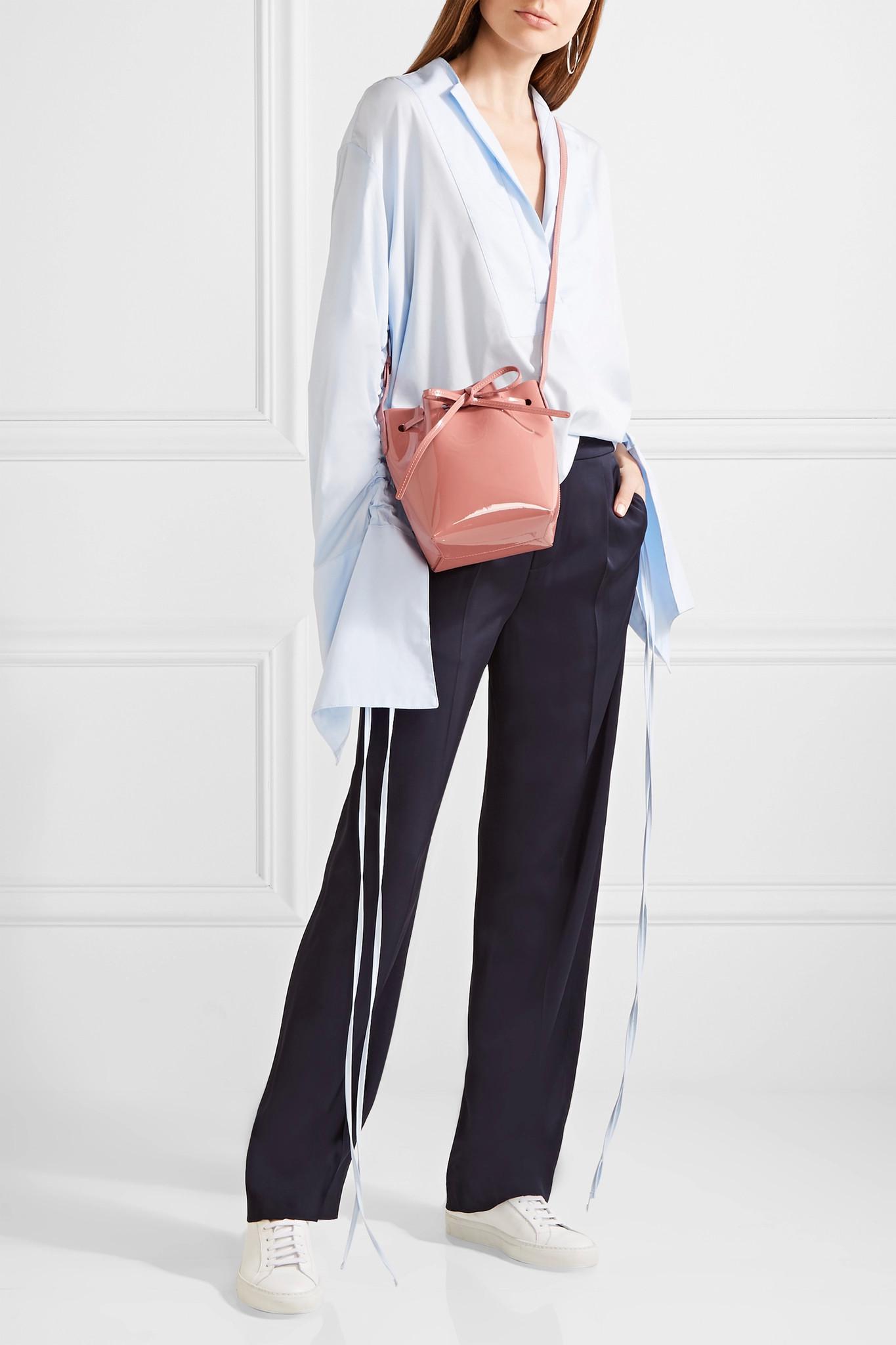 Mansur gavriel patent bucket bag Clearance