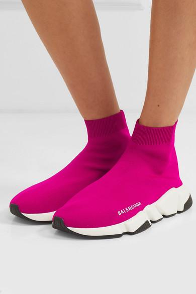 light pink balenciaga speed trainers