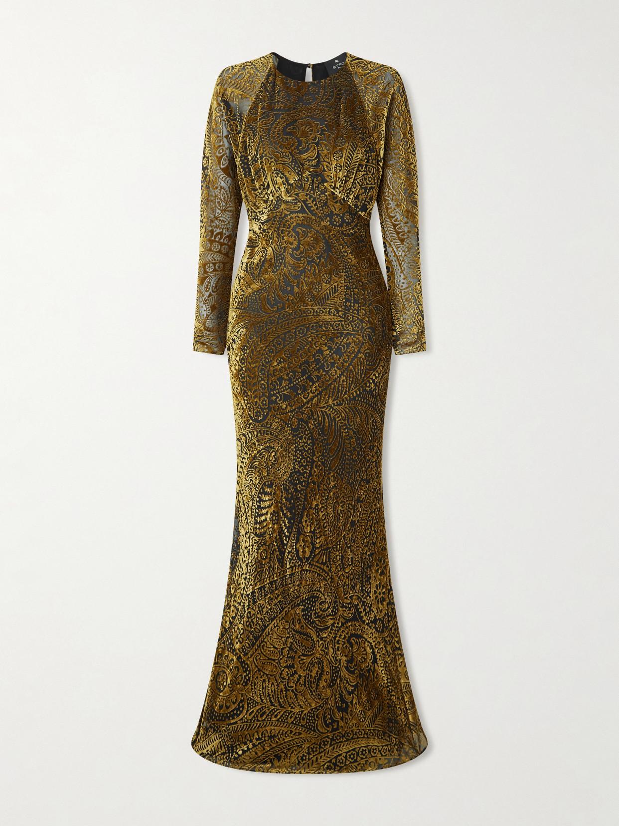 green and gold evening dress Etro silk dress – Les Merveilles De Babellou