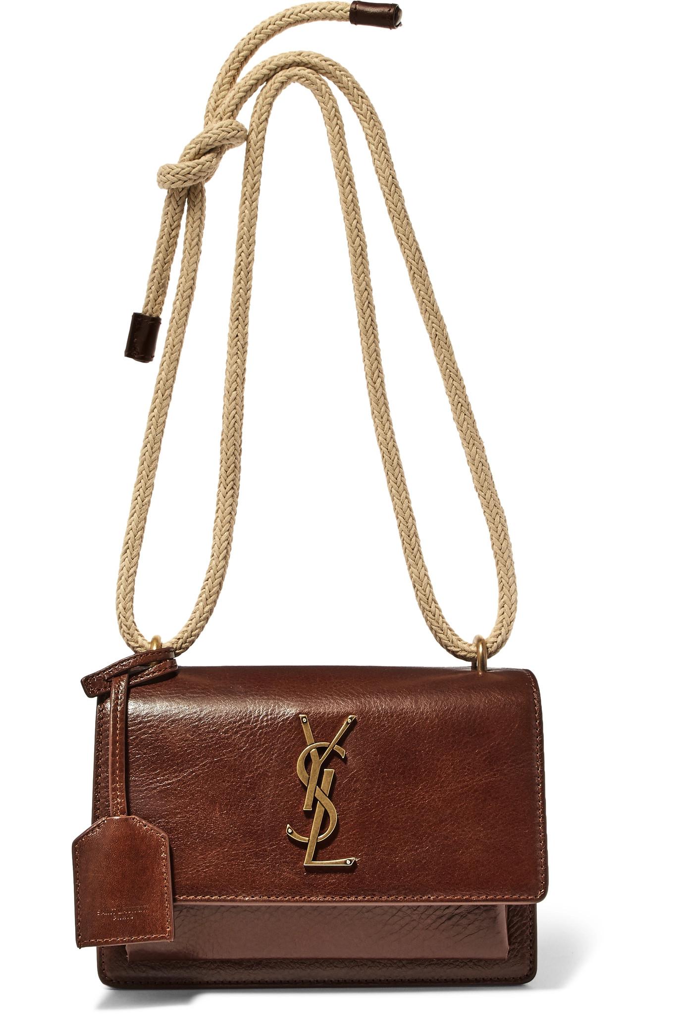 Saint Laurent Women's Sunset Small Chain Bag in Lizard - Toasted Brown