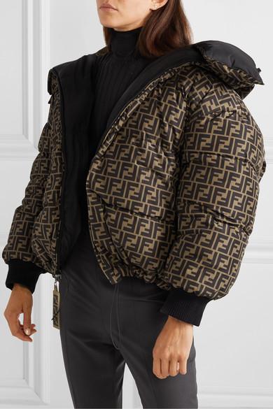 Fendi Reversible Quilted Printed Shell Down Jacket in Black | Lyst