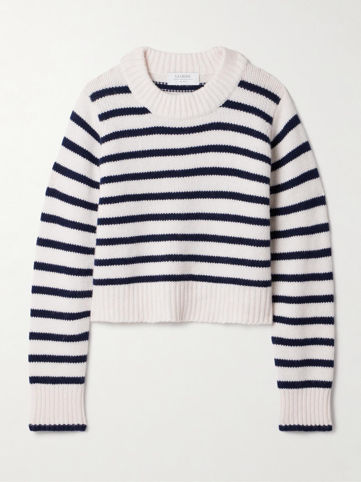La Ligne Wool Striped Sweater La Ligne Navy And White Striped
