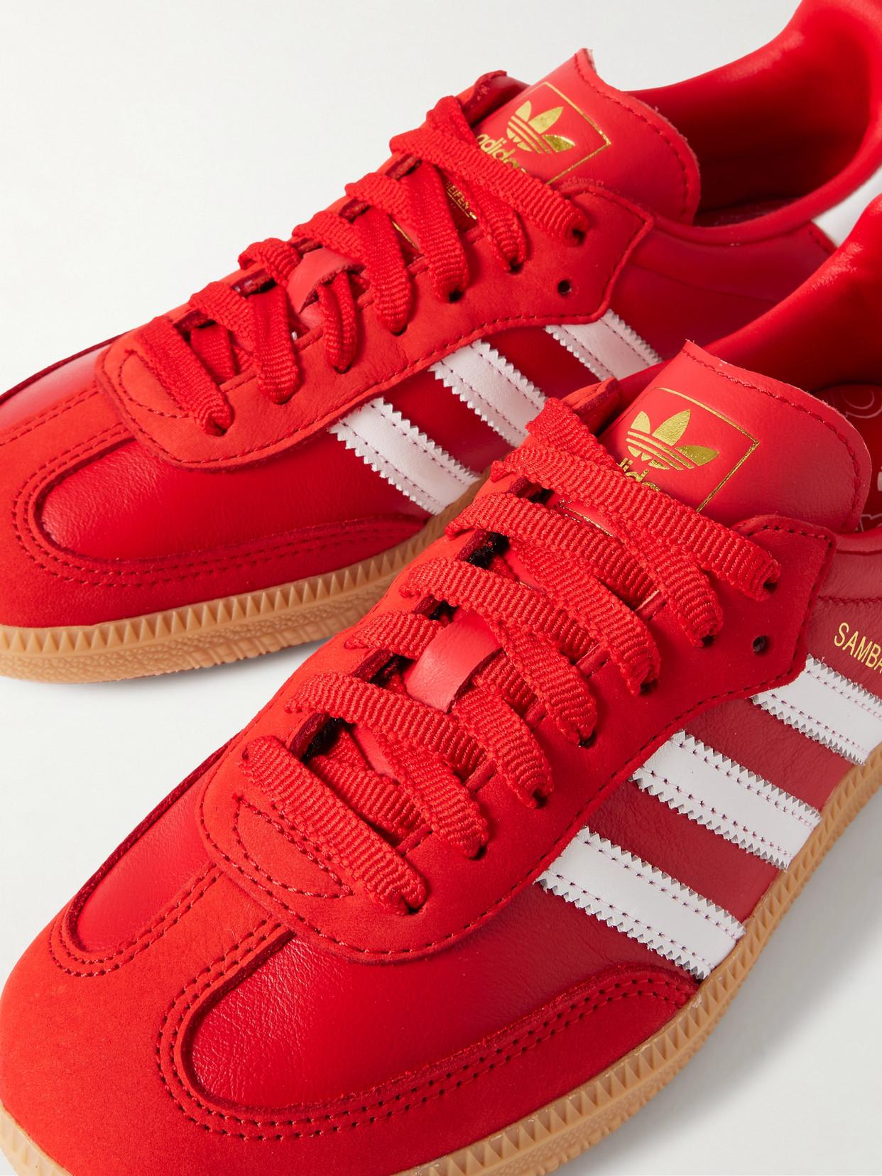 adidas Originals Samba Og Leather And Suede Sneakers in Red | Lyst UK