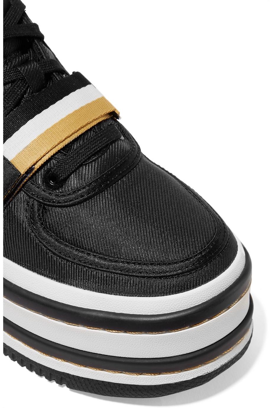 Nike Vandal 2k Metallic Faux Leather-trimmed Platform Sneakers in Black | Lyst