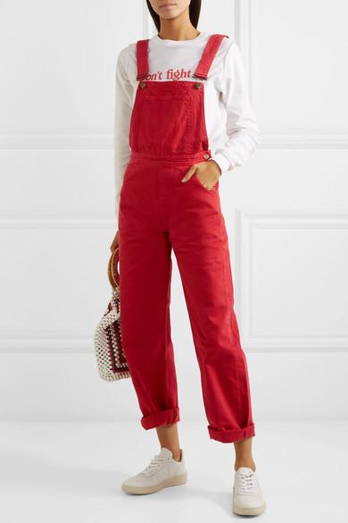 M.i.h Jeans Paradise Denim Overalls in Red - Lyst