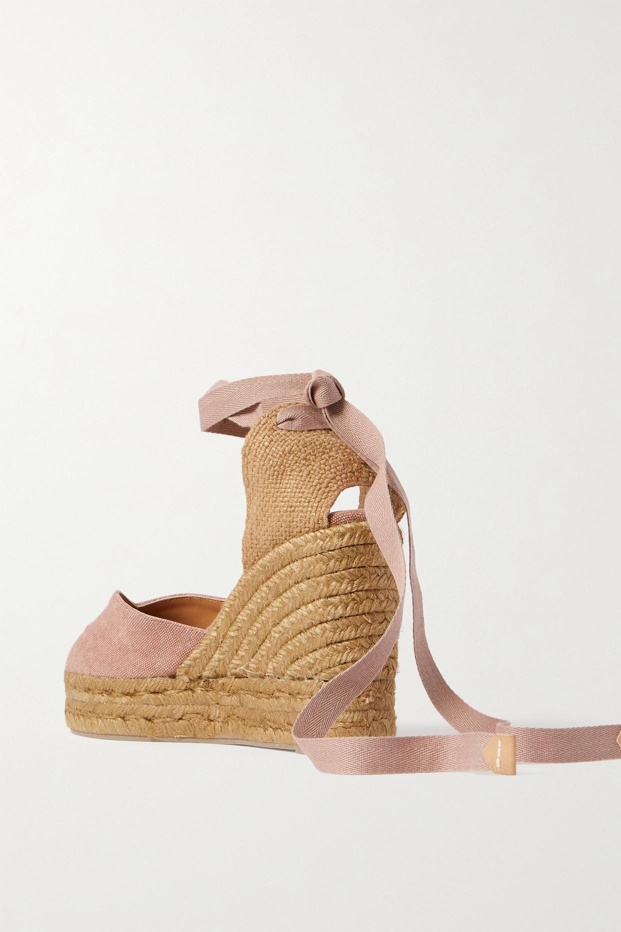Castañer + Net Sustain Chiara 80 Canvas Wedge Espadrilles in Pink | Lyst