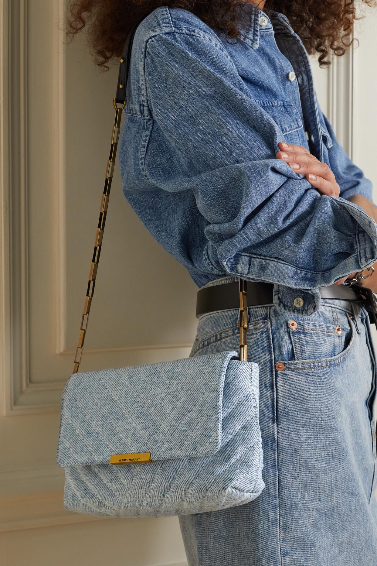 Isabel Marant Merine Quilted Denim Shoulder Bag in Blue | Lyst