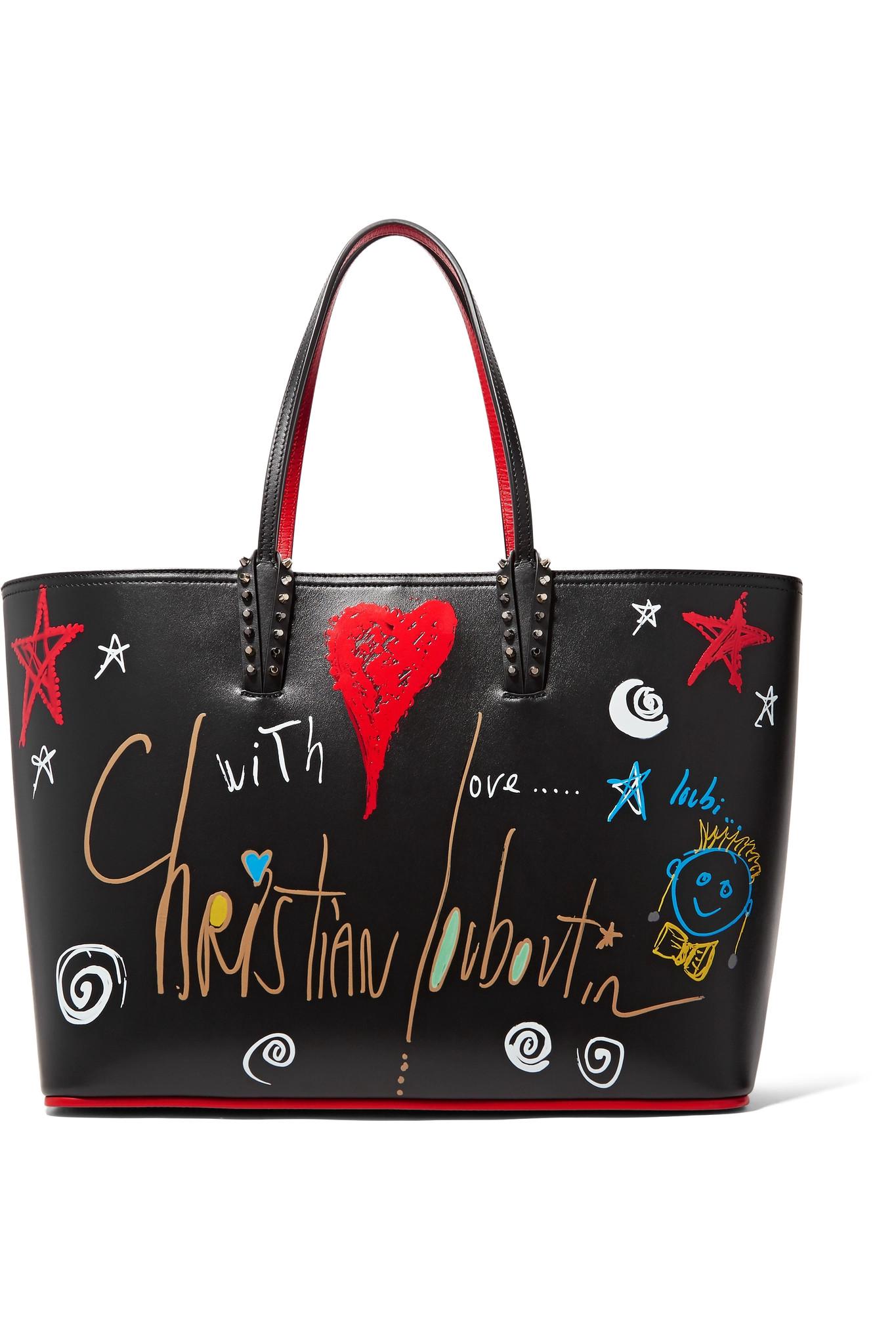 Christian Louboutin CABATA Spiked Studded Empire Leather Tote Bag Large  $1850