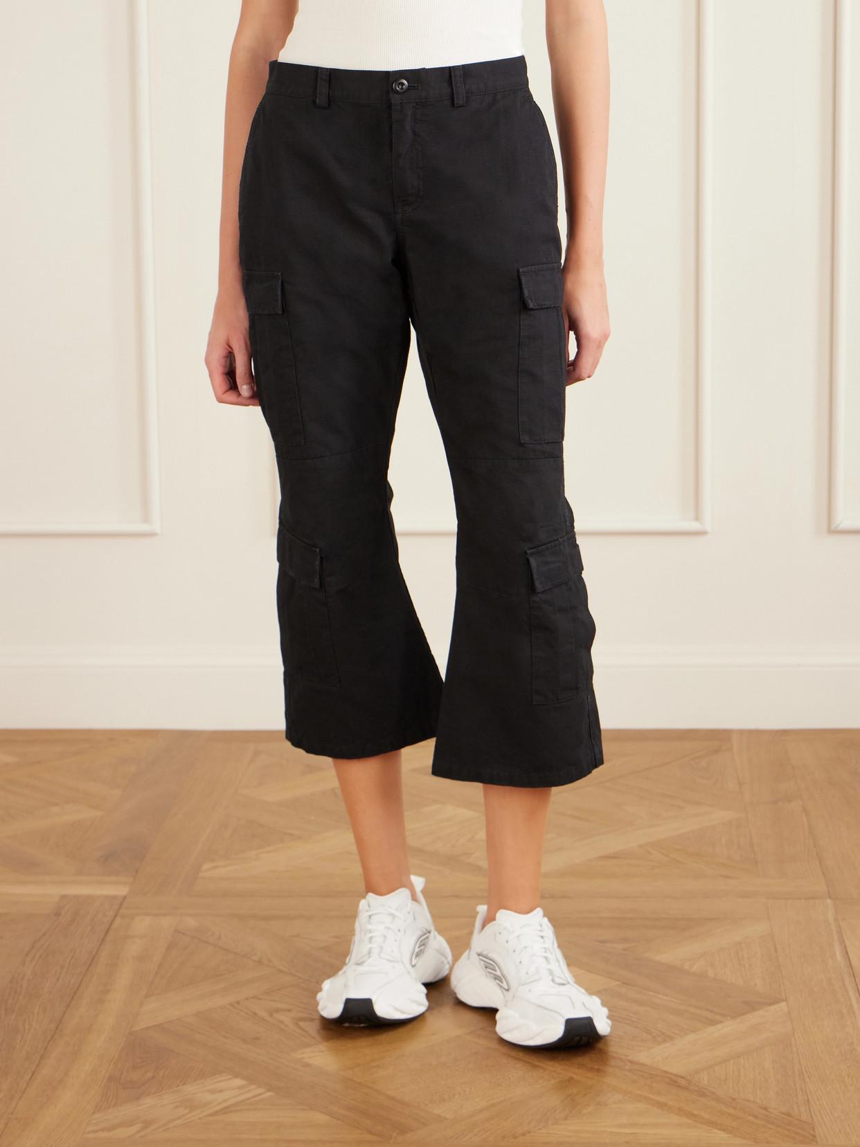 Balenciaga Cropped Paneled Cotton-Ripstop Flared Cargo Pants in 