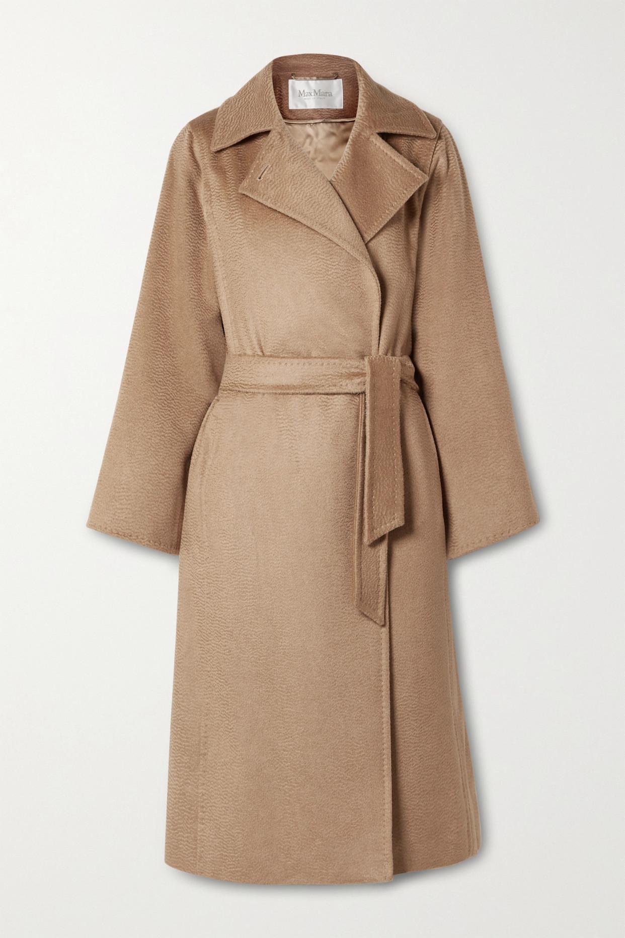 Max Mara Manuela Icon Belted Camel Hair Coat in Natural | Lyst