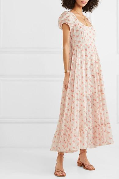 Doen Ruby Tiered Floral-print Cotton 