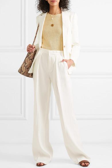 Linen-blend Wide-leg Pants 