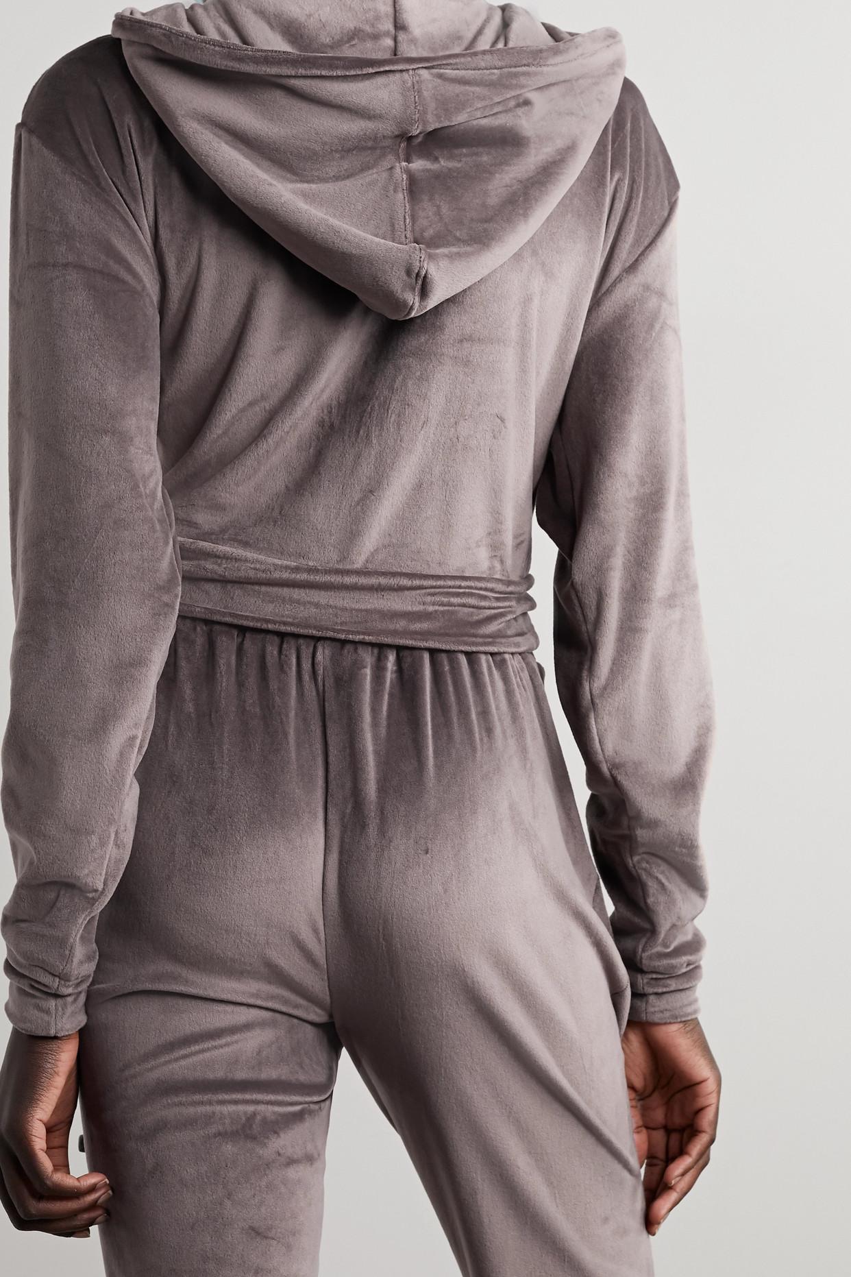 Skims Velour Hoodie in Brown | Lyst