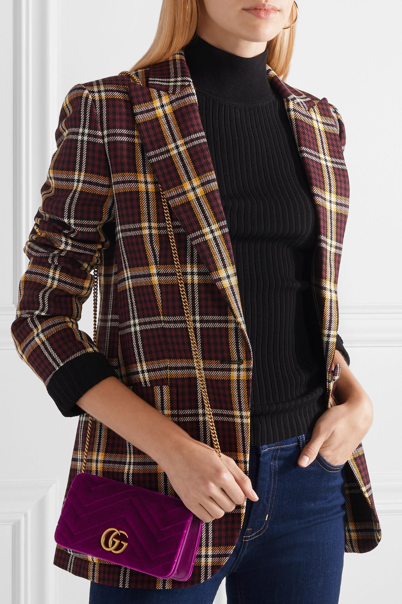 gg marmont micro leather shoulder bag