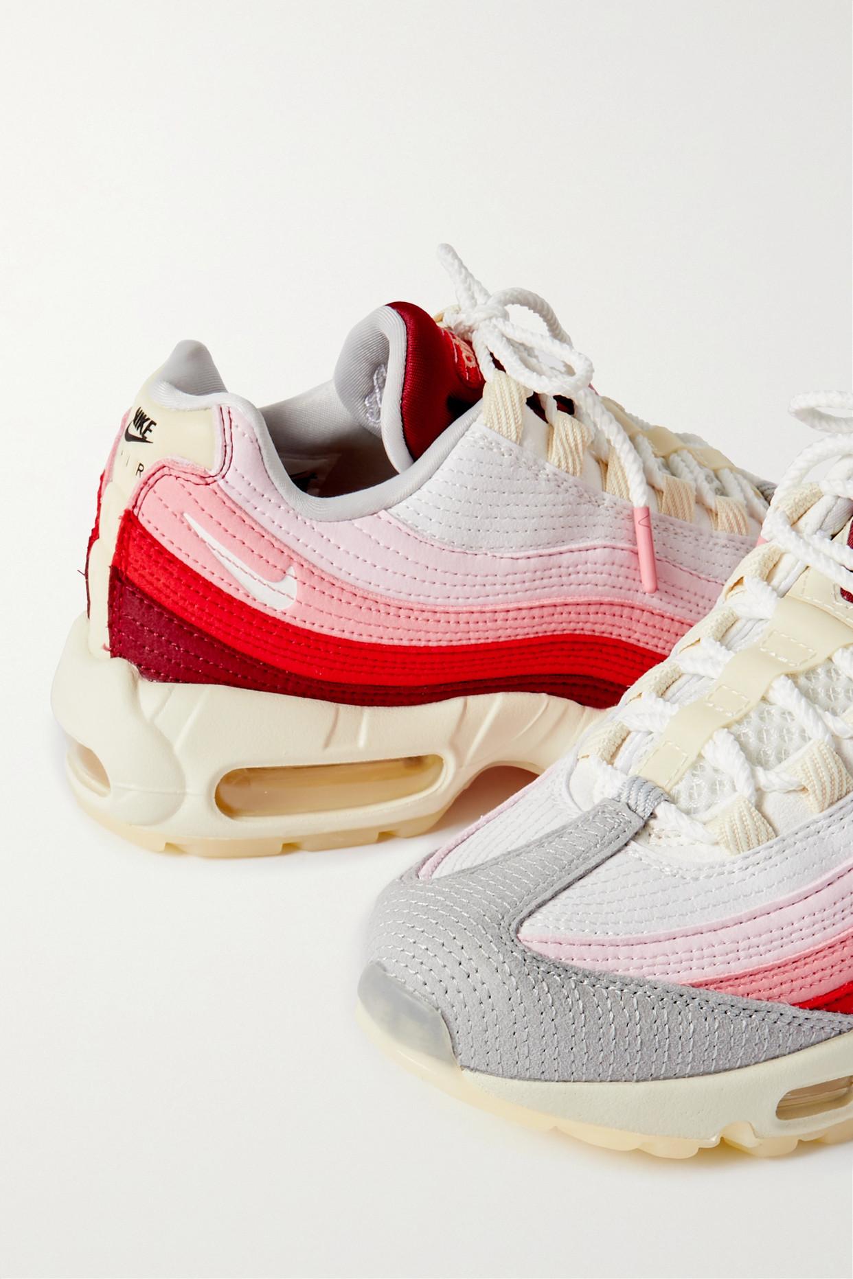 Nike Air Max 95 Suede And Mesh Sneakers in Red | Lyst UK