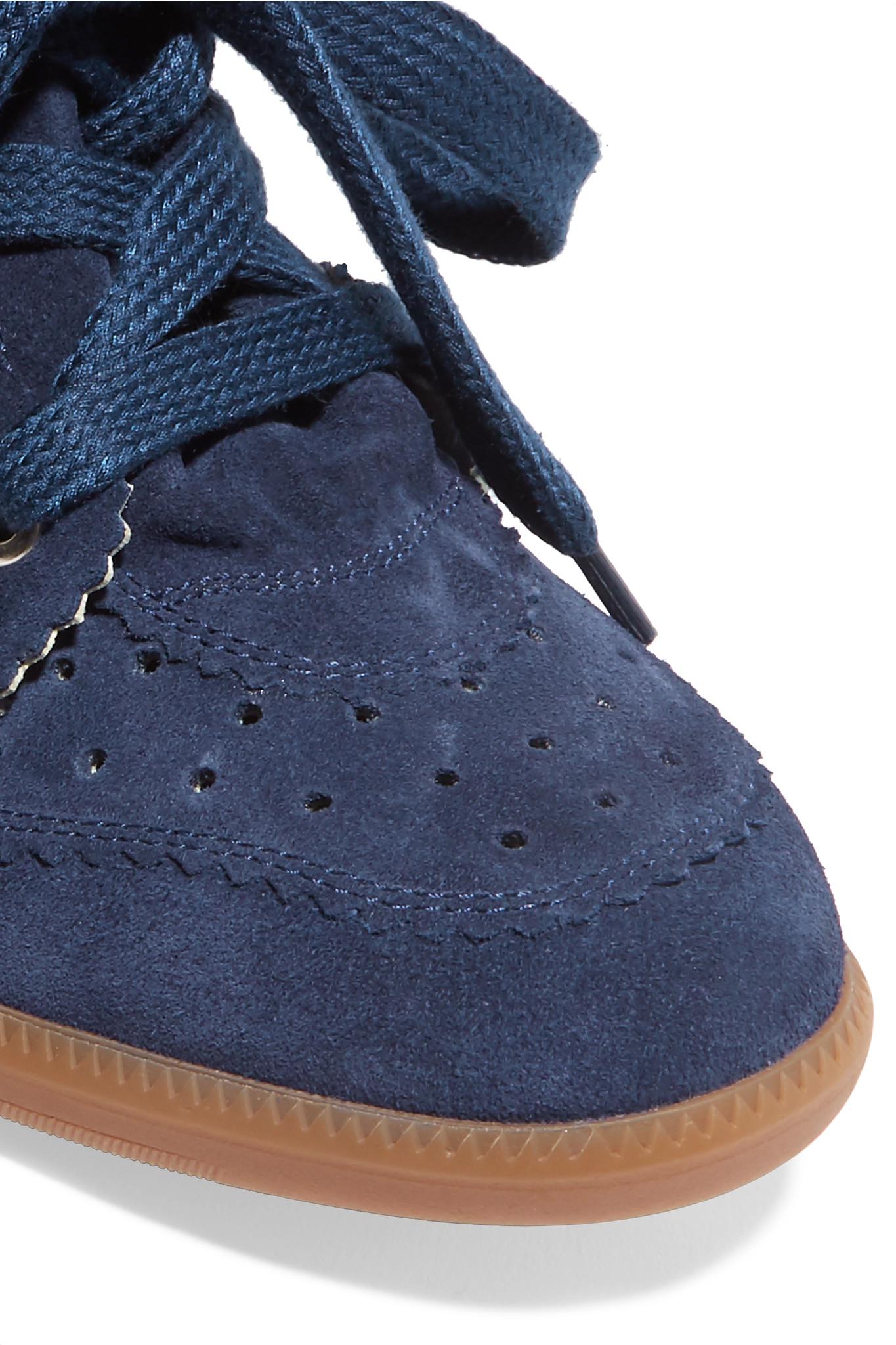 Isabel Marant Étoile Bobby Suede Wedge Sneakers in Navy (Blue) - Lyst