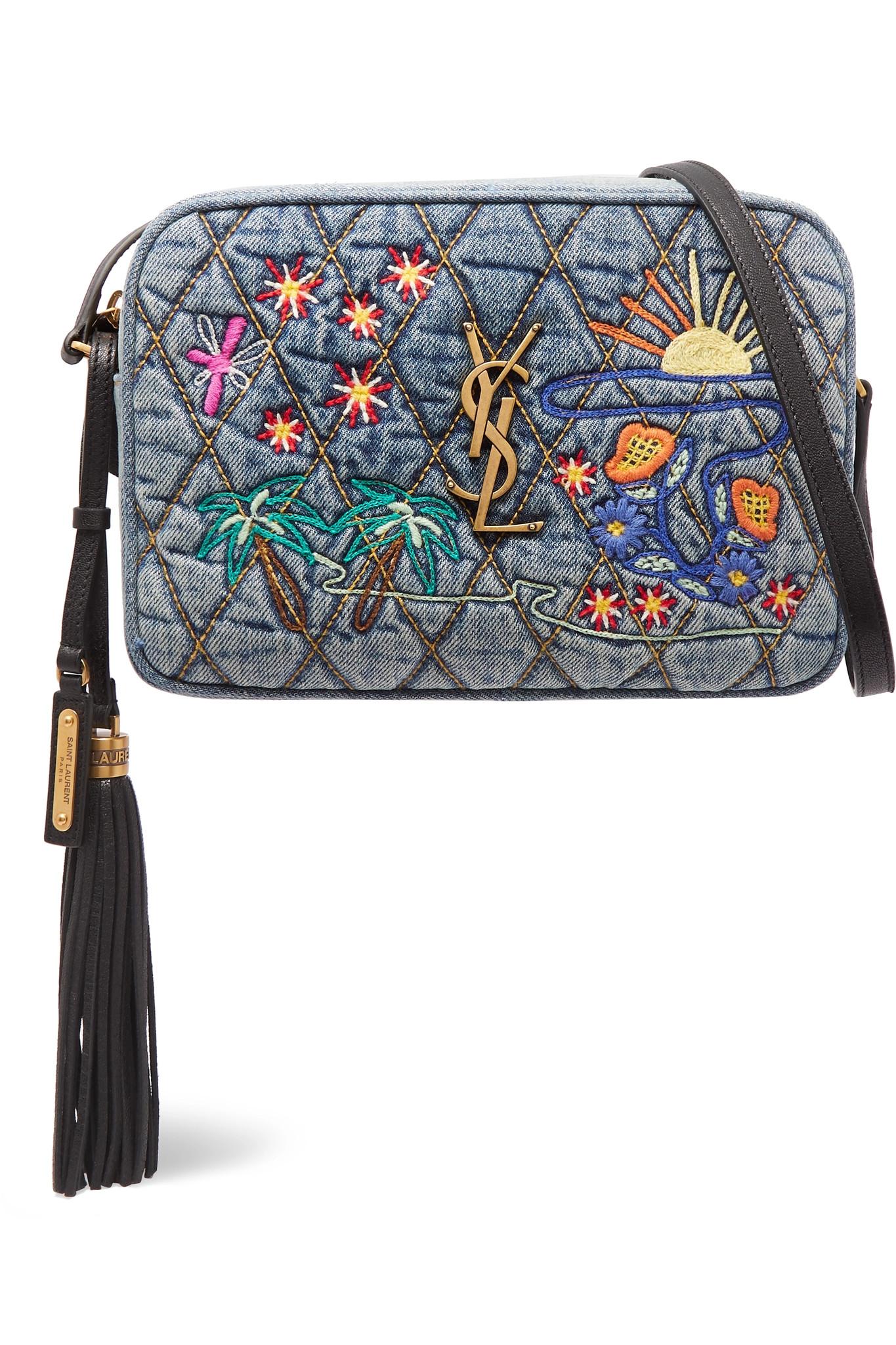 Saint Laurent Monogram Lou Medium Denim Crossbody Bag in Mid Denim (Blue) Lyst