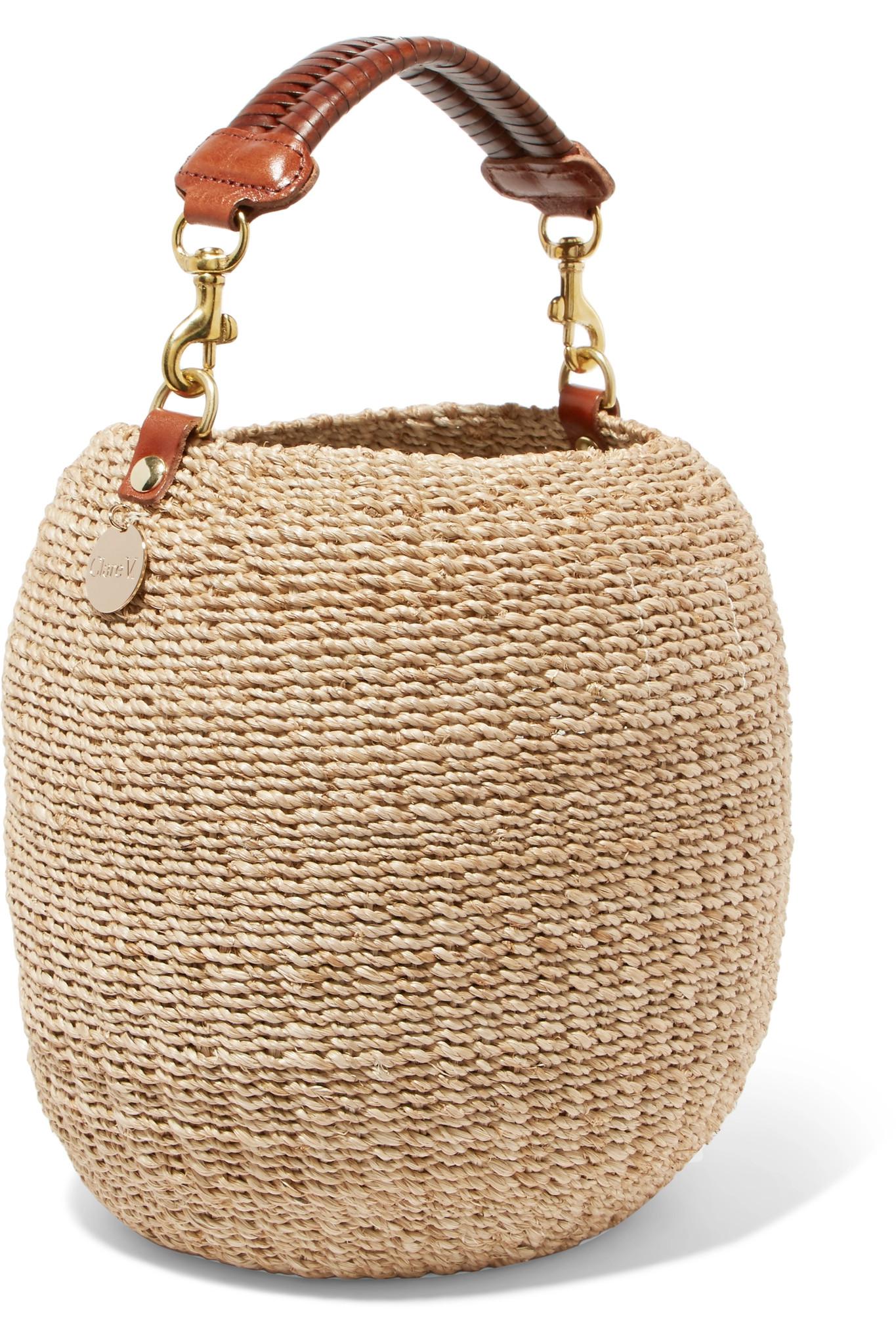 Clare V, Bags, Clare V Pot De Miel Gorgeous Coveted Straw Bag Wleather  Handle Gold Charm