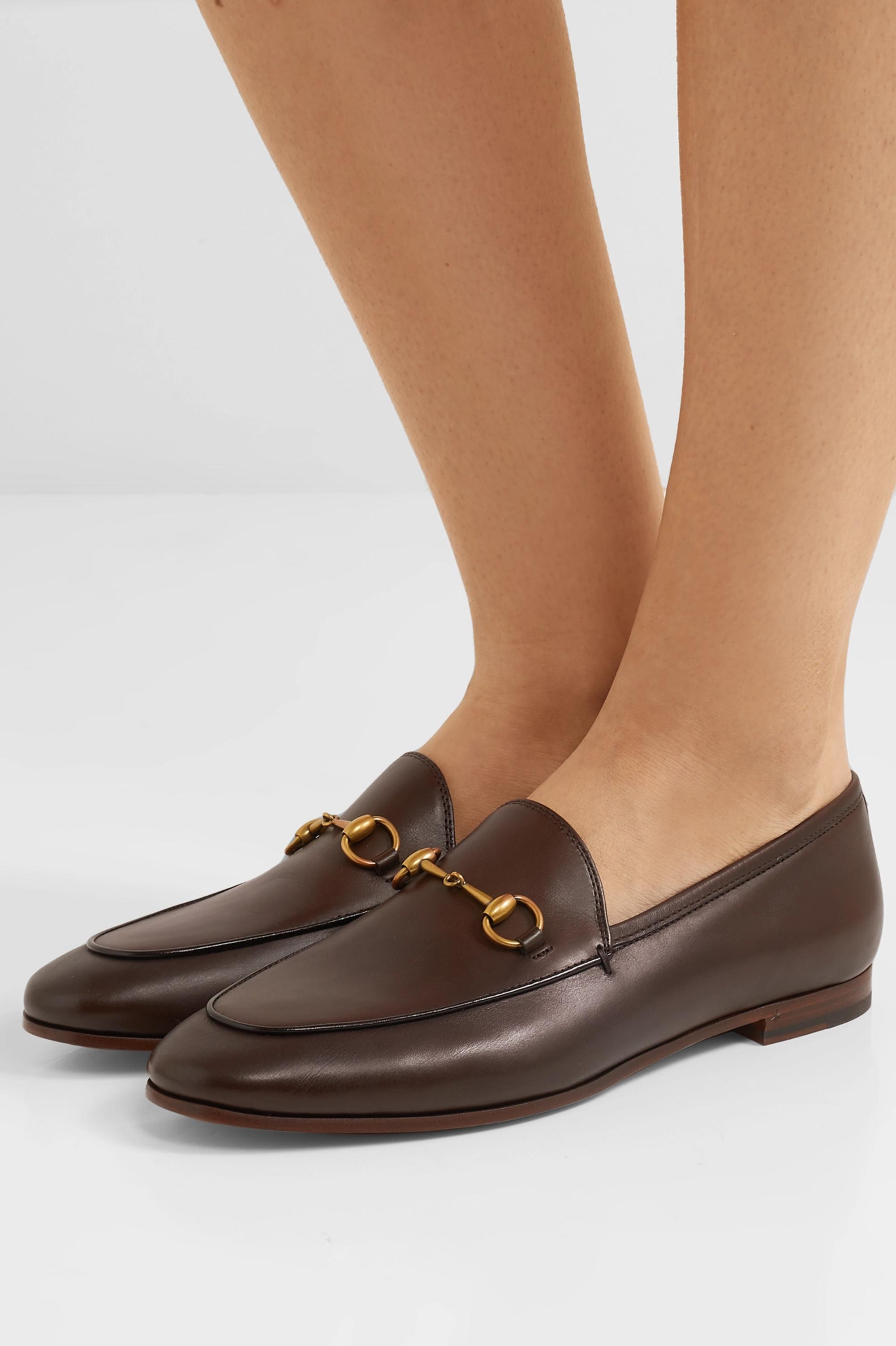 Gucci Jordaan Horsebit-detailed Leather Loafers in Brown | Lyst Australia
