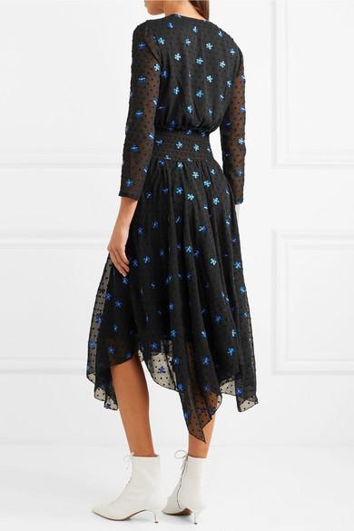 robe maje fleur bleu