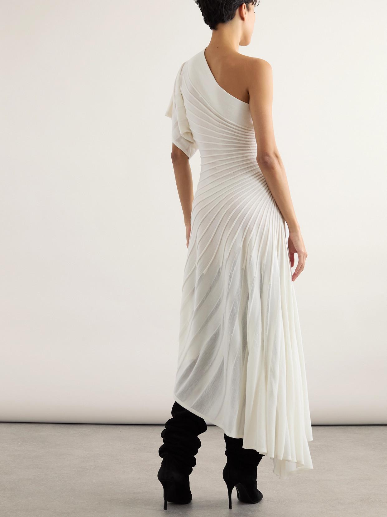 alaia one shoulder cutout stretch jersey midi dress Alaa One-shoulder Asymmetric Cutout Stretch-jersey Dress