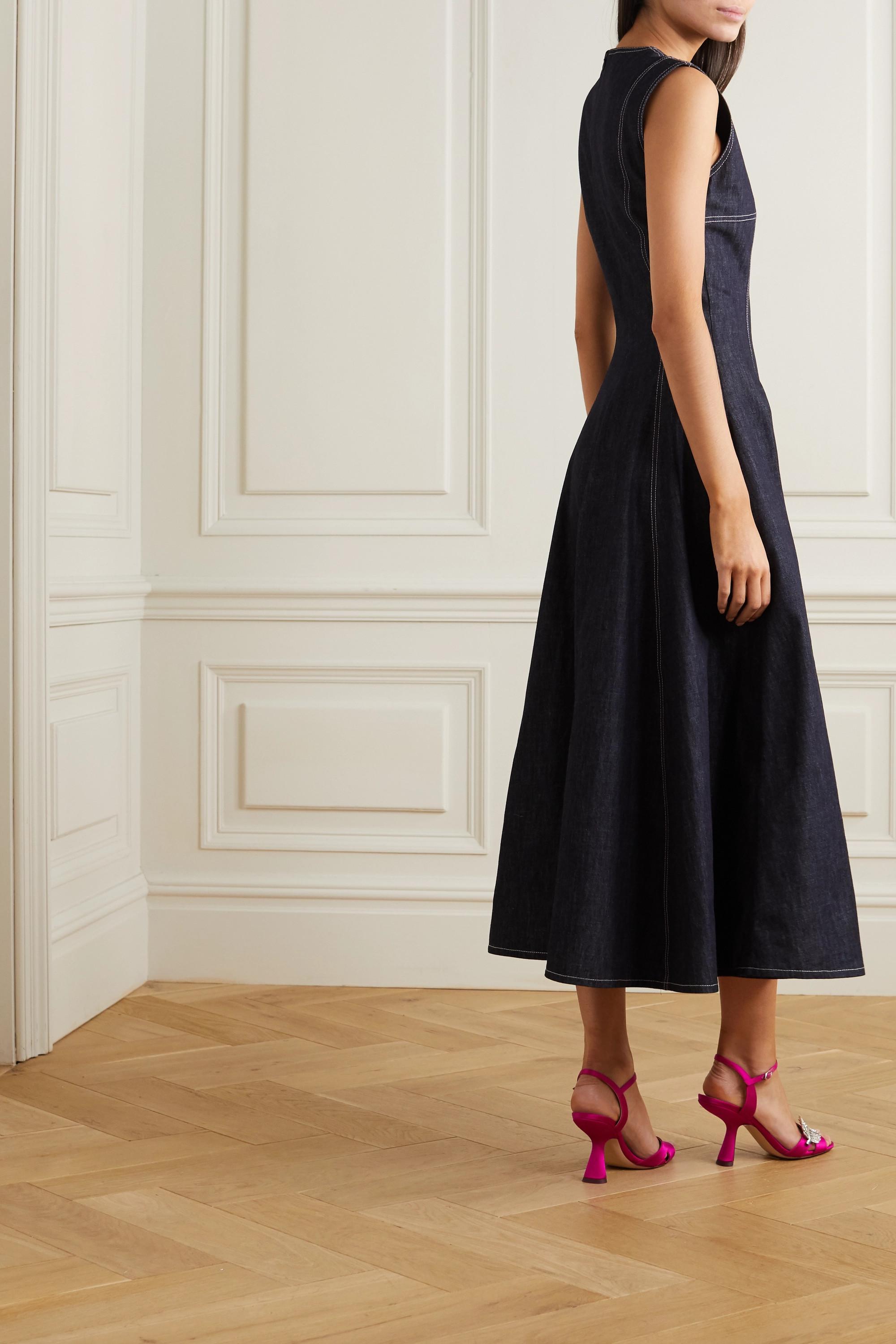 Emilia Wickstead Mara Pleated Denim 