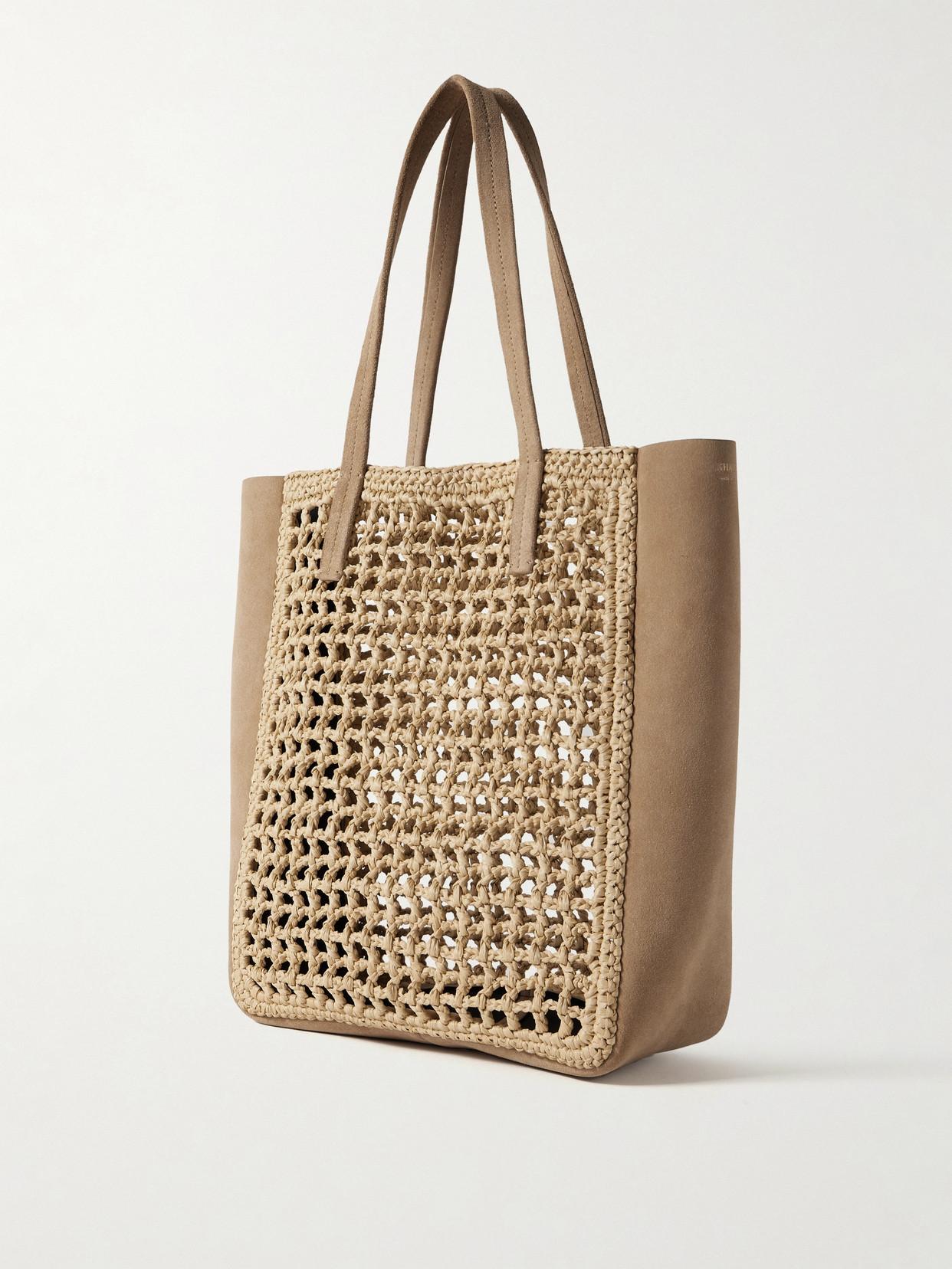 Sac Fourre-tout Femme Khaite Vacation En Cuir Et Raphia - Grande Capacité - Neuf