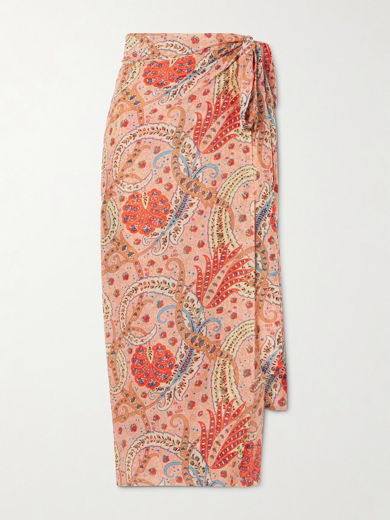 スカート Etro Sarong Skirt ETRO graphic-print Sarong Skirt | Orange | FARFETCH NZ