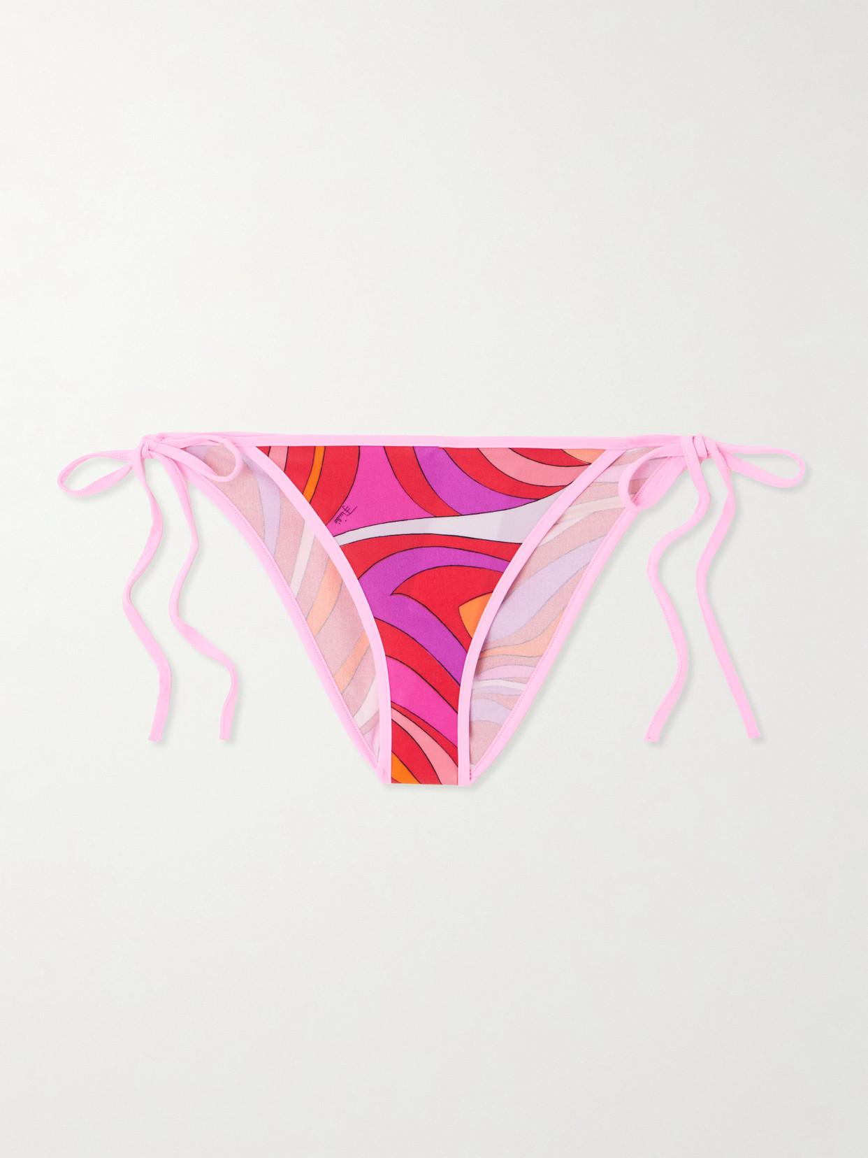 PUCCI Marmo Printed Bikini Briefs in Pink | Lyst