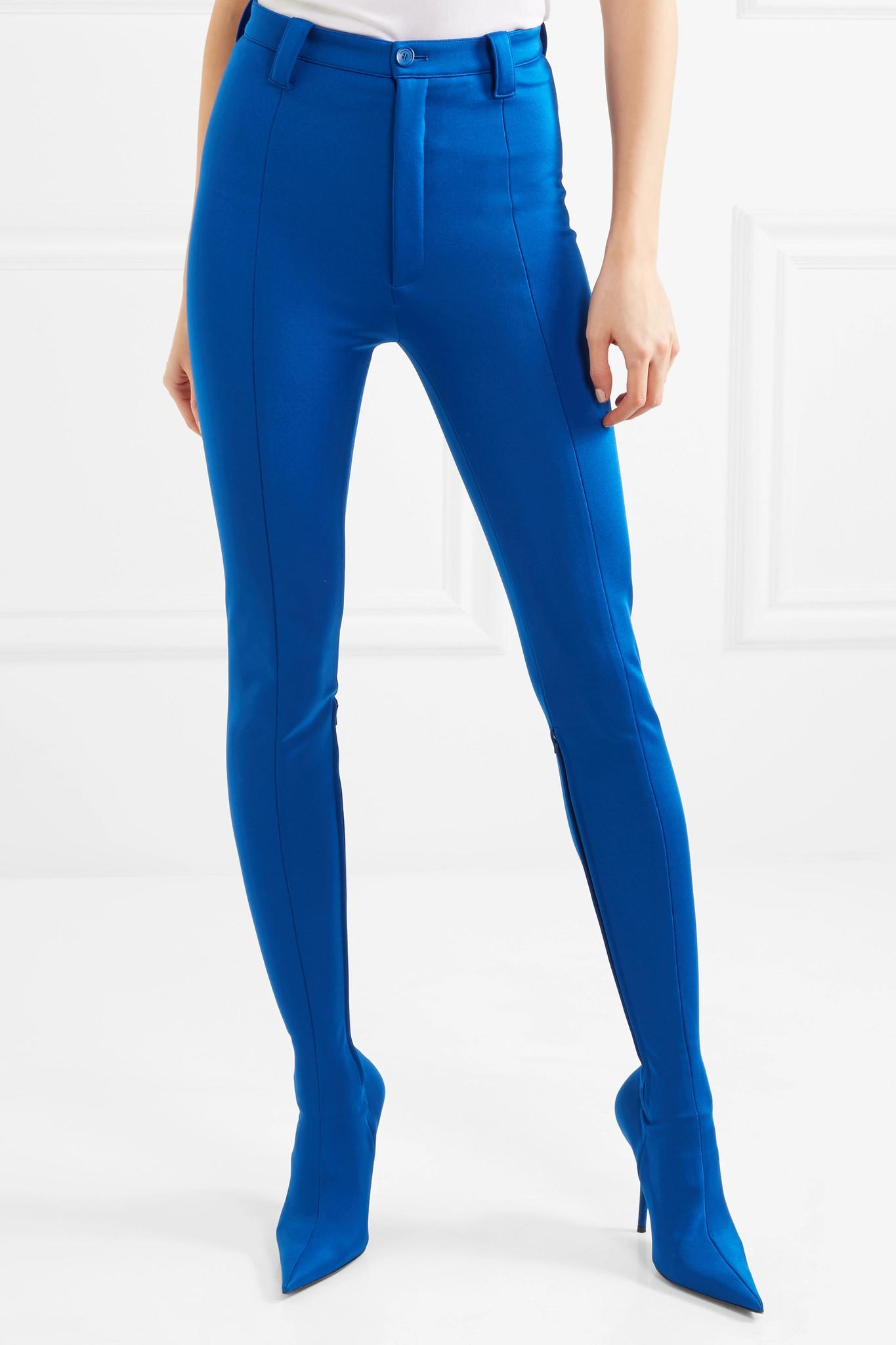 Balenciaga Pantashoe Spandex Skinny Pants in Blue | Lyst