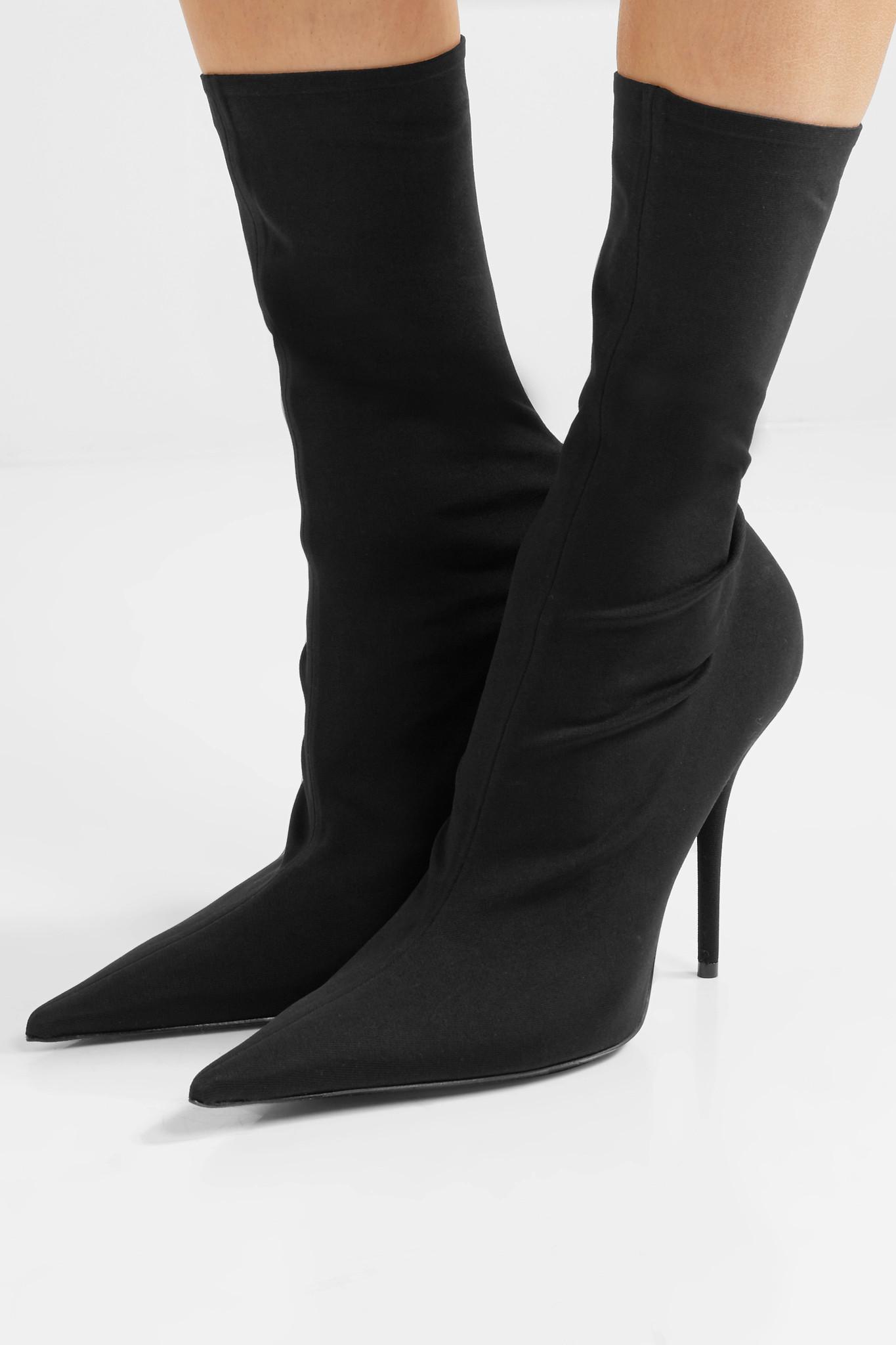 Balenciaga Satin Ankle Boots in Black - Lyst