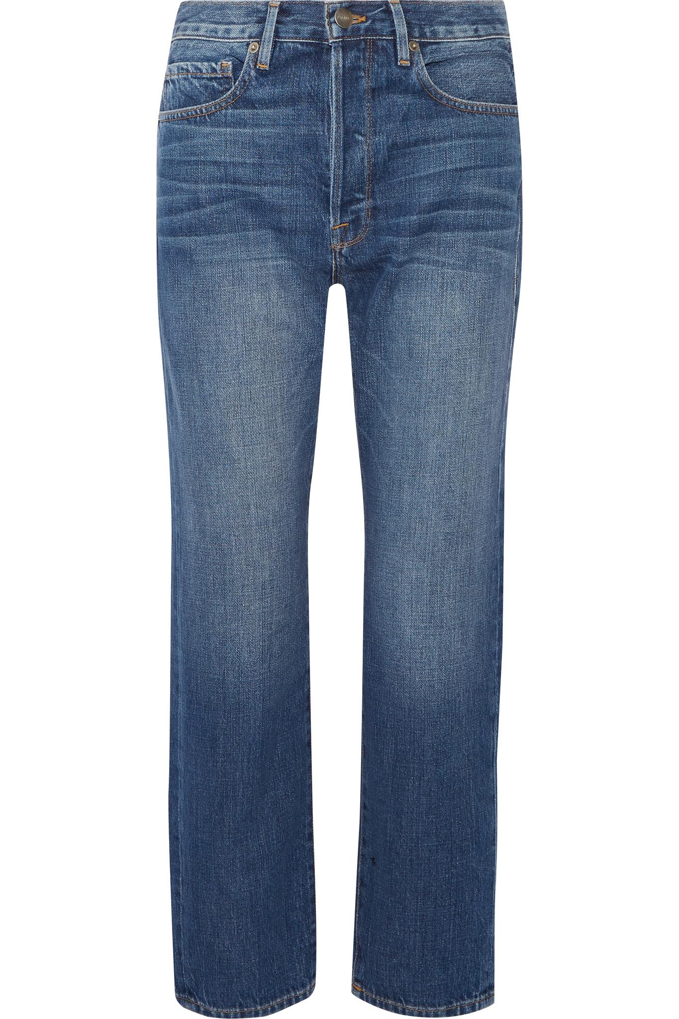 FRAME Denim Le Original Cropped High-rise Straight-leg Jeans in Blue - Lyst