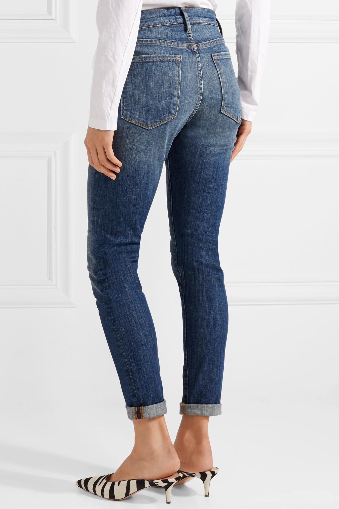 FRAME Denim Le Garcon Slim Boyfriend Jeans in Dark Denim (Blue) Lyst