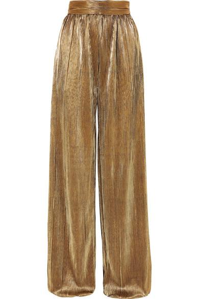 SemSem Plissé-lamé Wide-leg Pants in 