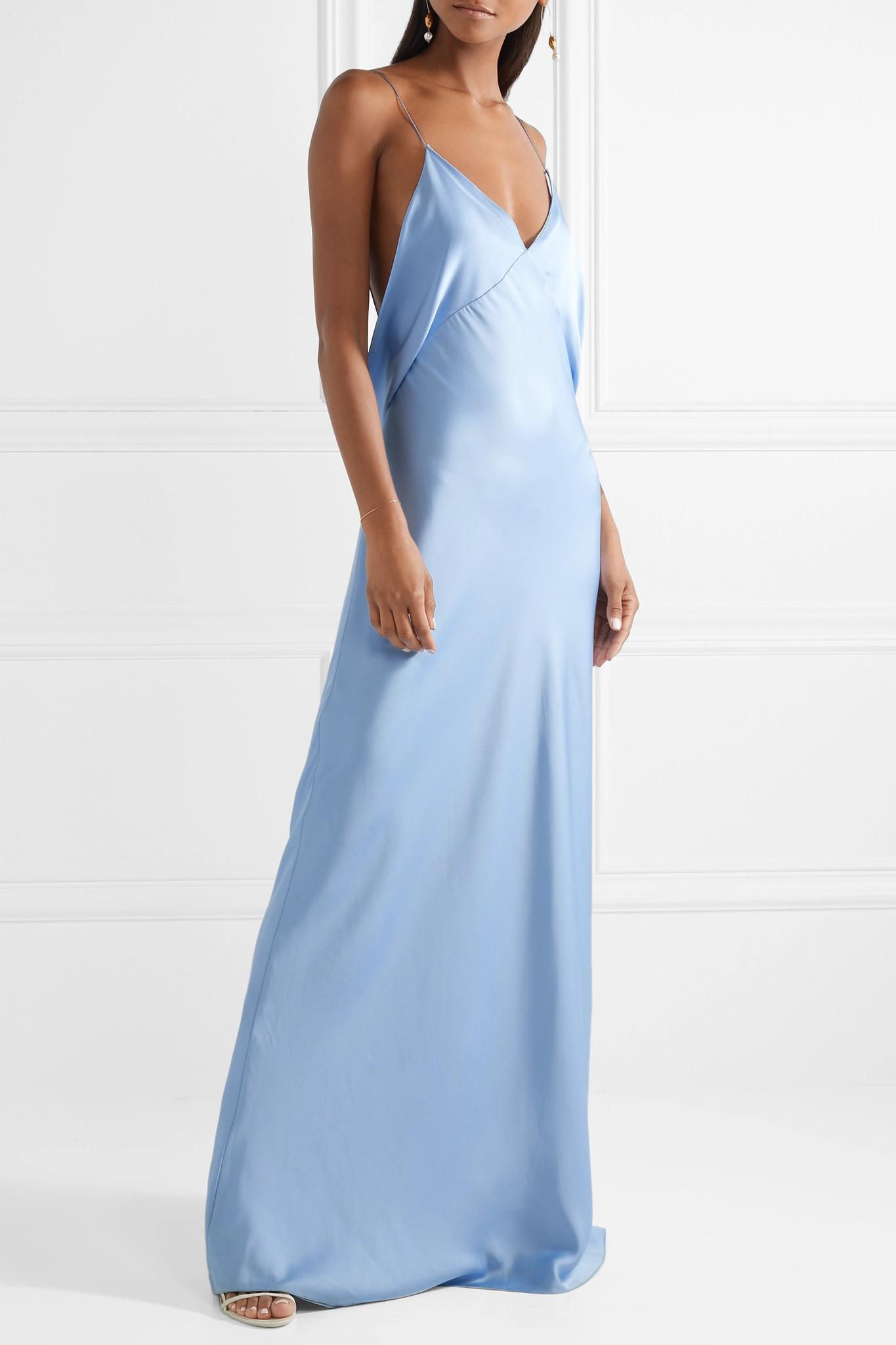 silk blue gown