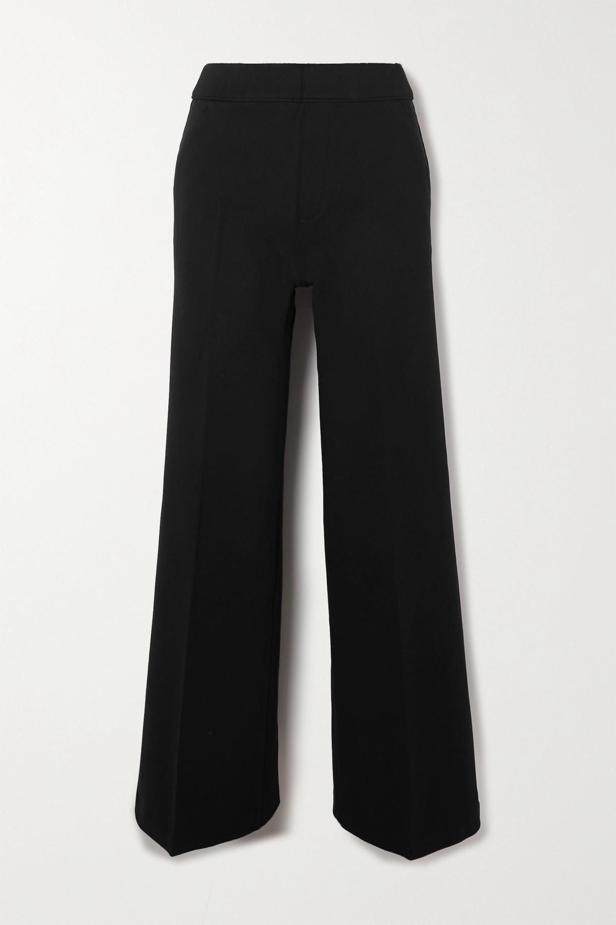 Spanx Perfect Stretchponte Wideleg Pants in Black Lyst
