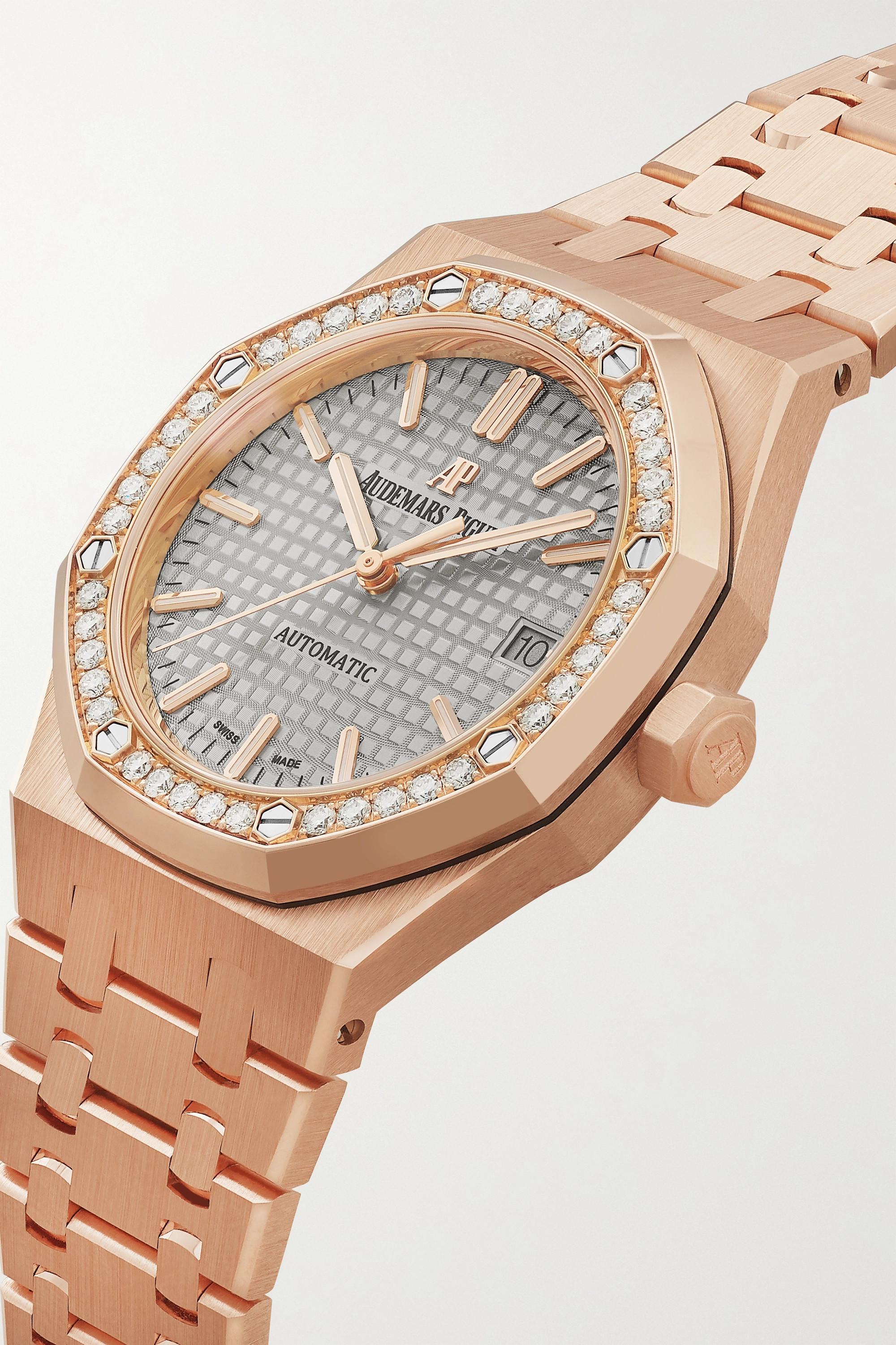 uitdrukken scherm per ongeluk Audemars Piguet Royal Oak Automatic 37mm 18-karat Pink Gold And Diamond  Watch in Metallic | Lyst