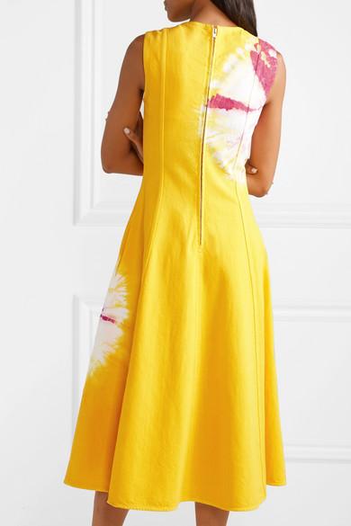 calvin klein yellow tie dye dress
