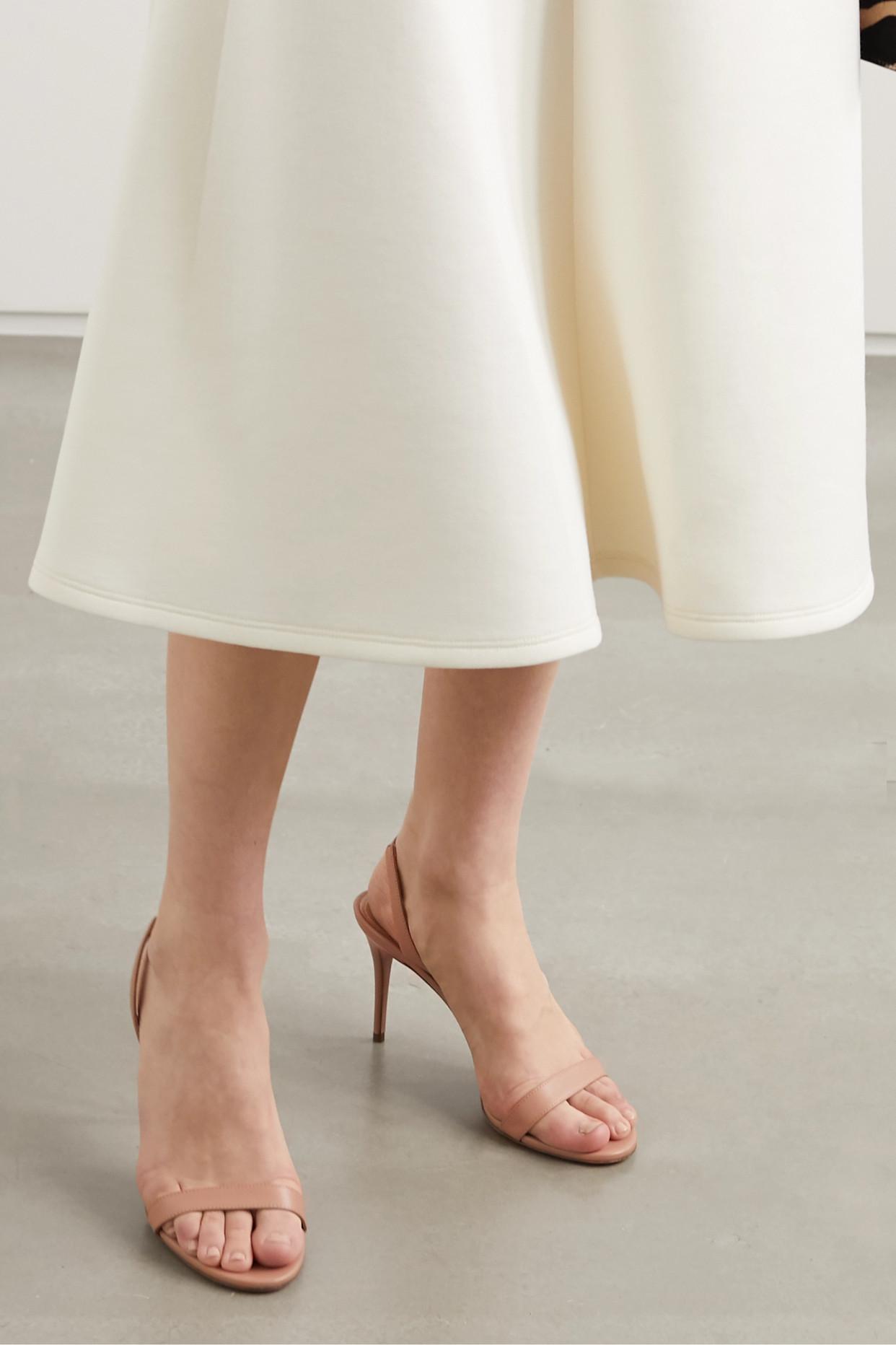 Aquazzura So Nude 85 Leather Slingback Sandals in Natural | Lyst