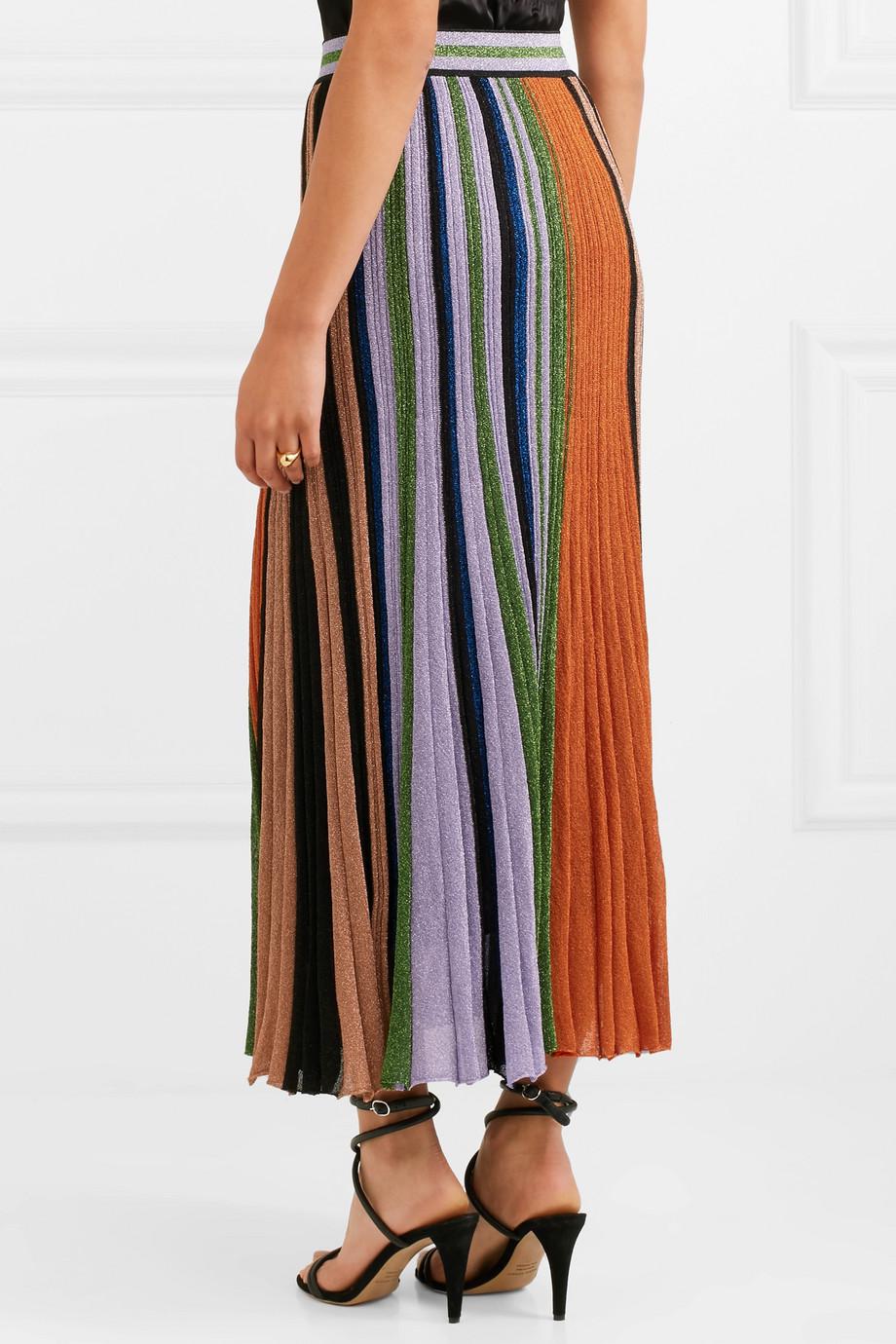 Missoni Pleated Metallic Stretchknit Maxi Skirt in Lilac (Purple) Lyst