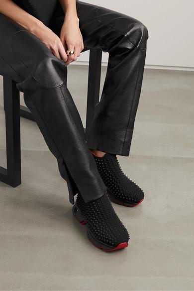 Christian Louboutin Spike Sock Donna Flat in Black - 17% - Lyst