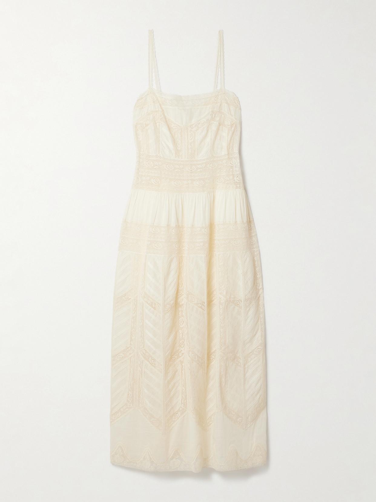 chinese dress ladies Catherina Elegant Ivory Knit Lace Maxi Dress L / Short (Dispatch in 10 Days from Order) main image 1