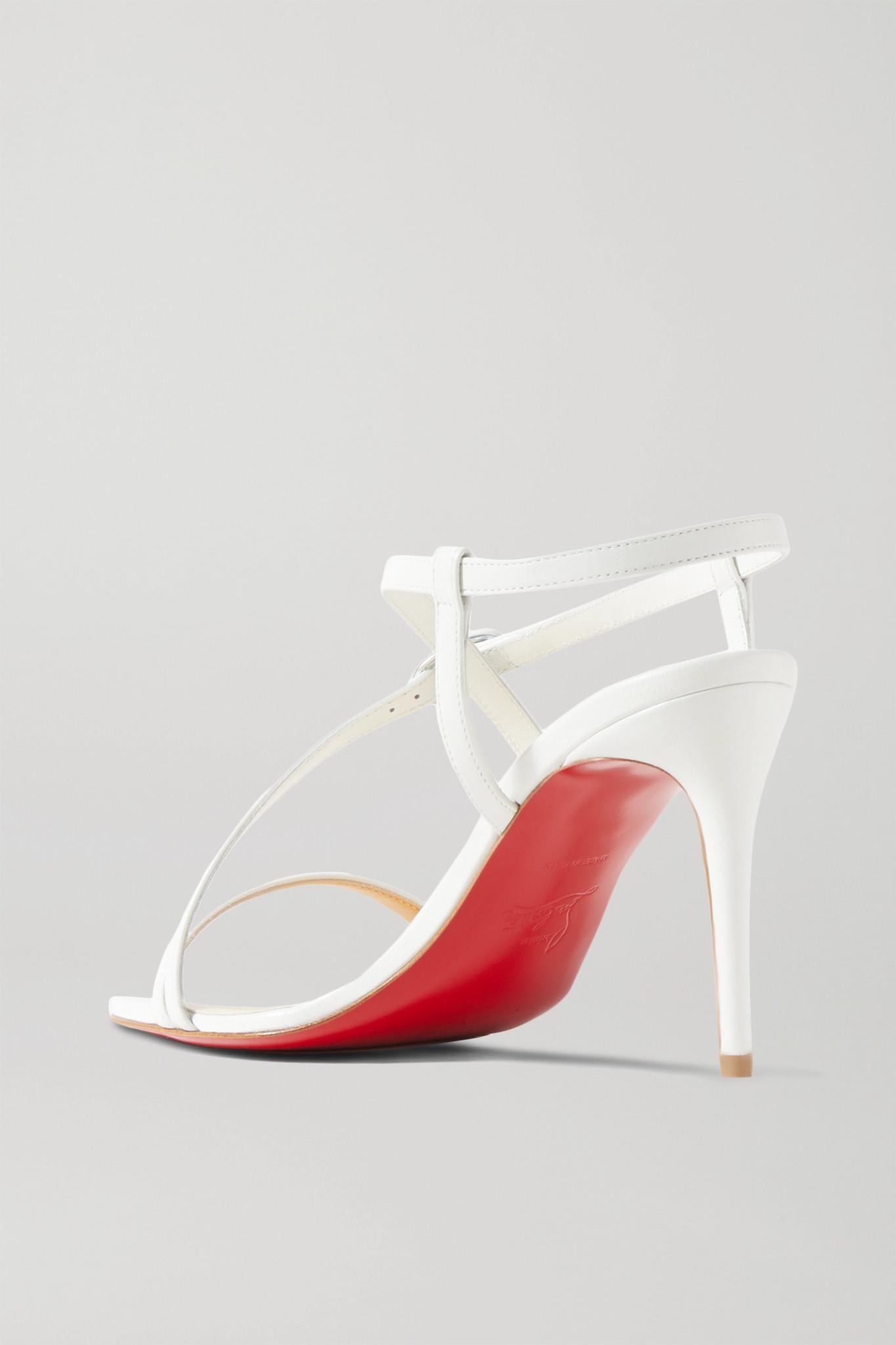 Christian Louboutin Selima 85 Leather Sandals in White | Lyst