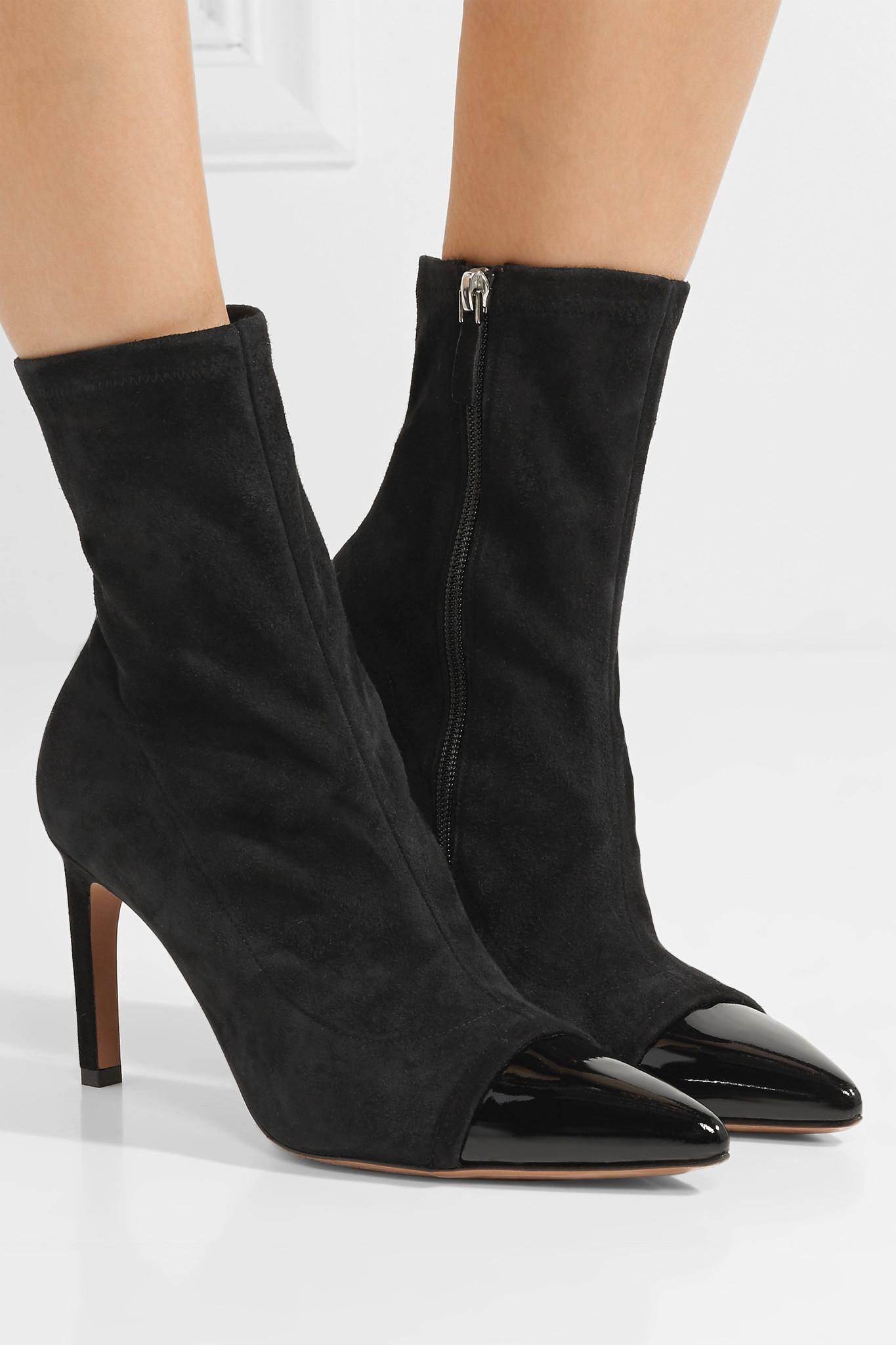 shiloh logo stretch knit and leather sock boot