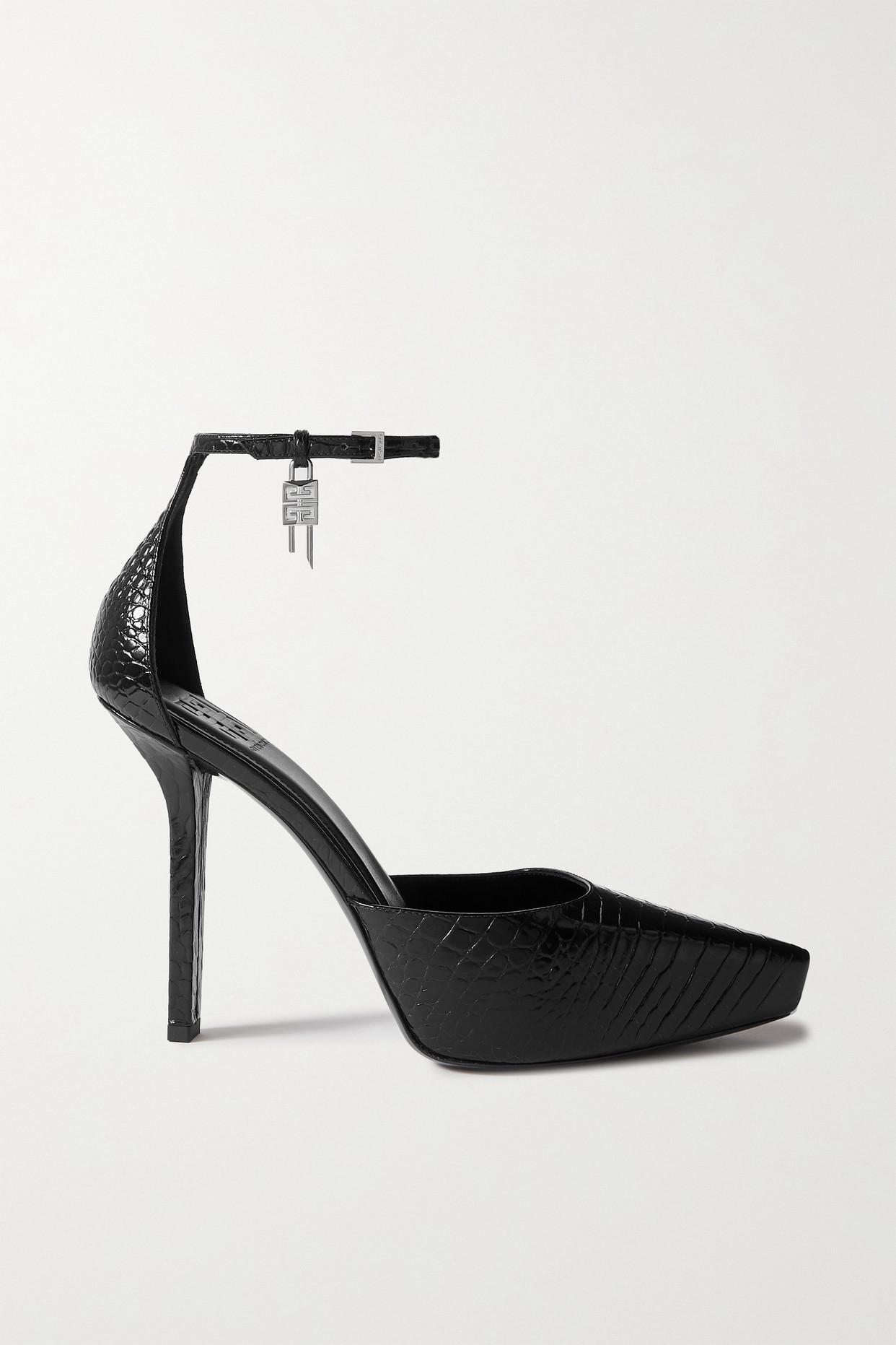 Givenchy G-lock Croc-effect Leather Platform Pumps in White | Lyst
