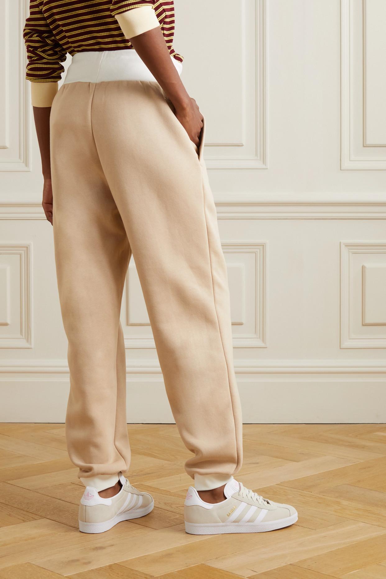adidas Originals Embroidered Recycled Jersey Track Pants in Natural | Lyst