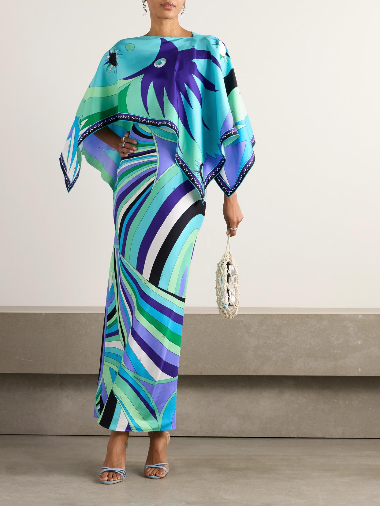 princess polly baby blue dress Emilio Pucci Blue Marble Print Dress NEW by Pucci