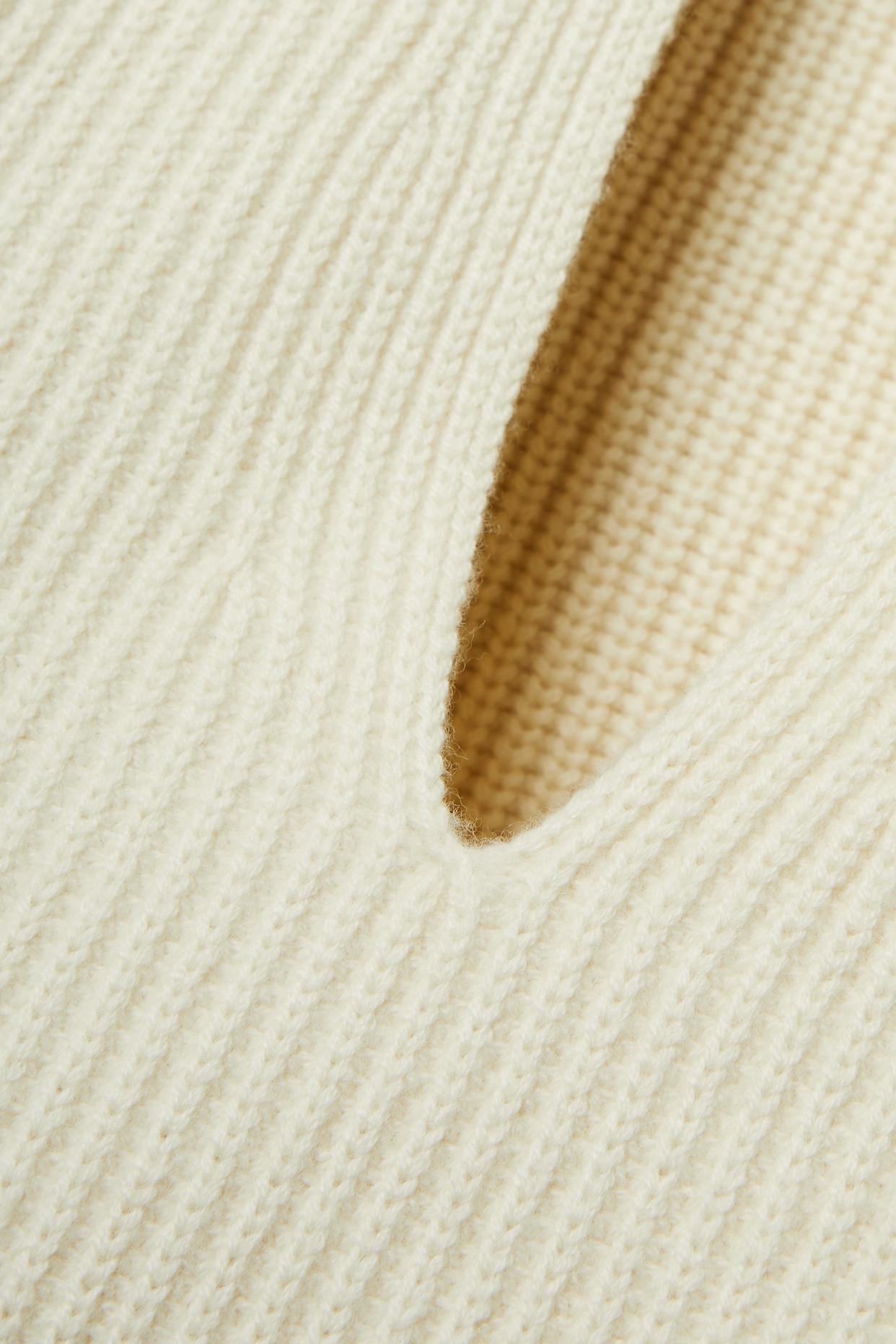 Frankie Shop Ribbed Wool Sweater in Natural | Lyst
